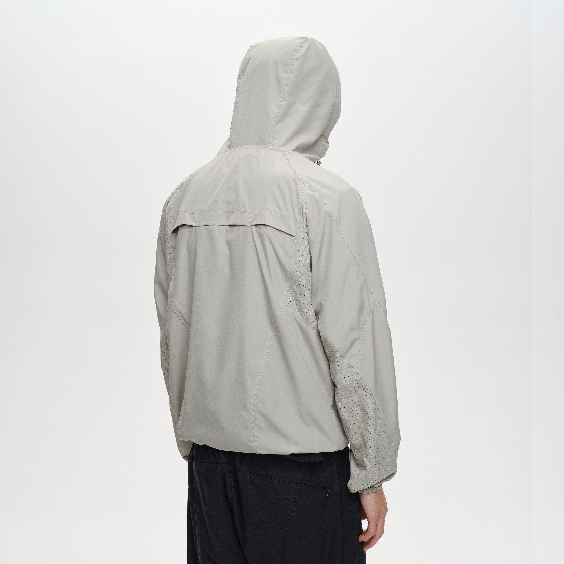 CATSSTAC Spliced Laser-Perforated Waterproof UV Production Hooded Jacket-Jacket-Black-M-Free Shipping Leatheretro