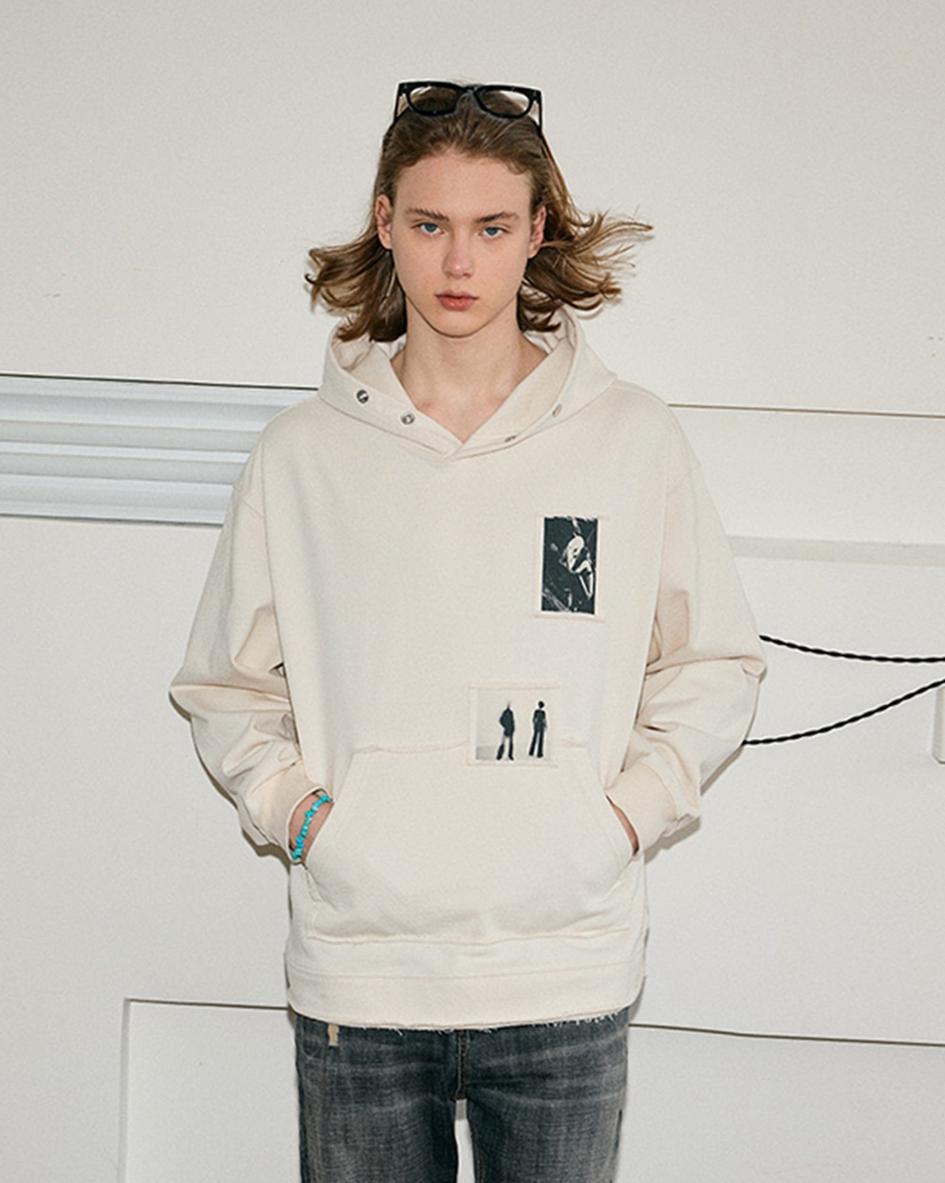 KREATE Abstract Graphics Patchwork Hoodie-Hoodie-S-White£¨Special Fabrics Have Particles)-Free Shipping Leatheretro