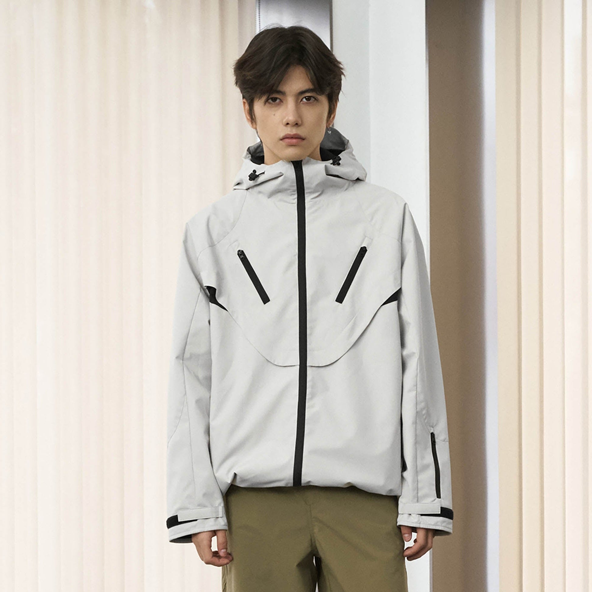 ENSHADOWER Dotted Spliced Mesh Windbreaker-Jacket-S-Free Shipping Leatheretro