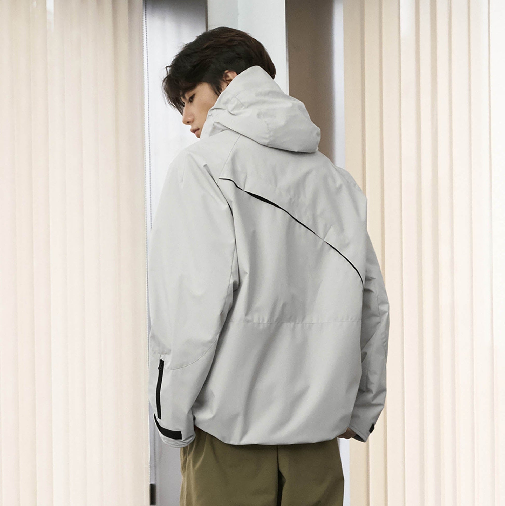 ENSHADOWER Dotted Spliced Mesh Windbreaker-Jacket-S-Free Shipping Leatheretro