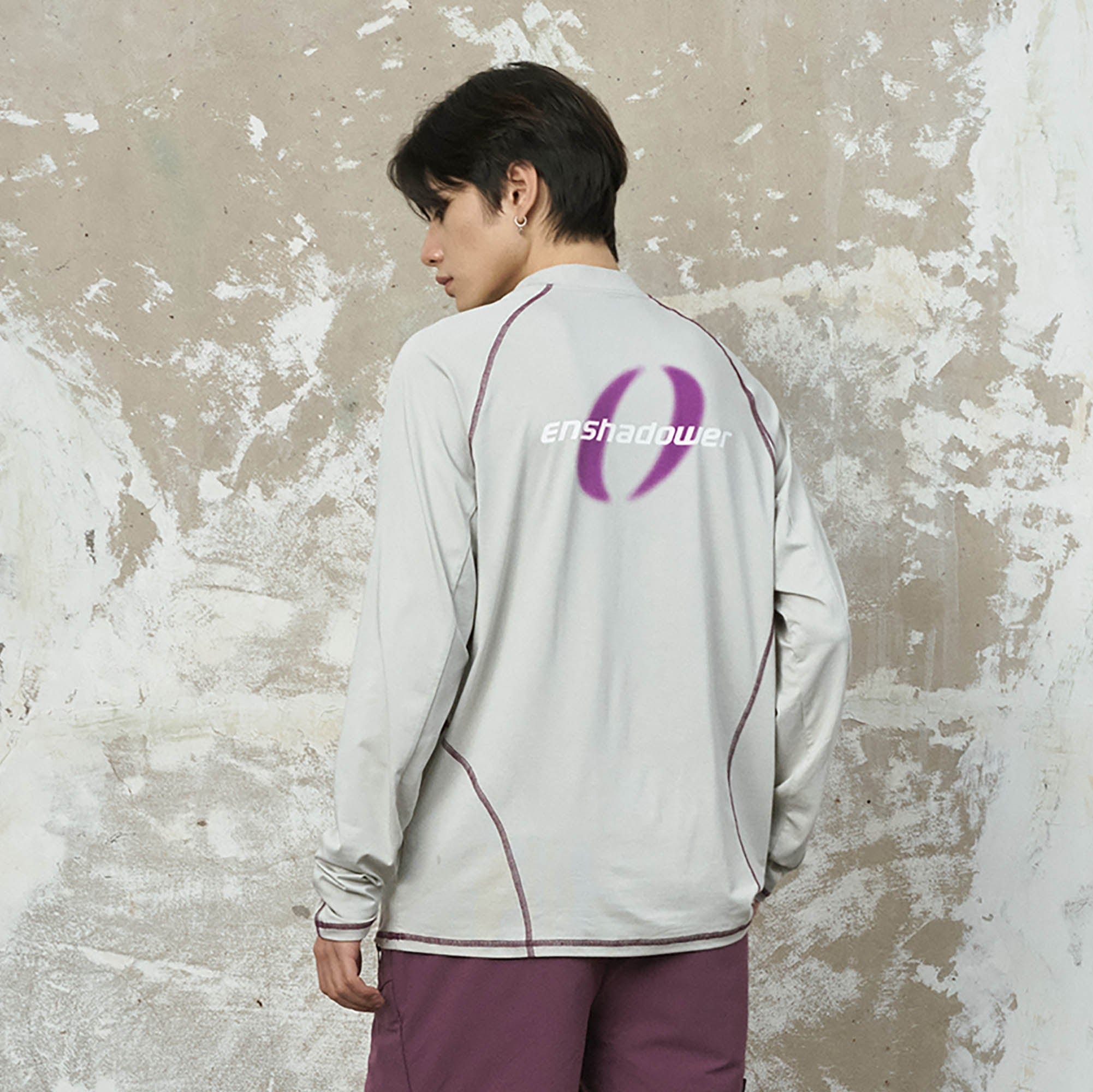 ENSHADOWER Asymmetrical Stitch Quick-Dry Long-Sleeve Tee-L/S Tee-S-Red-Free Shipping Leatheretro