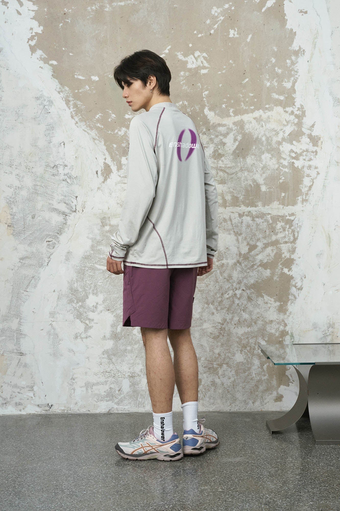 ENSHADOWER Asymmetrical Stitch Quick-Dry Long-Sleeve Tee-L/S Tee-S-Red-Free Shipping Leatheretro