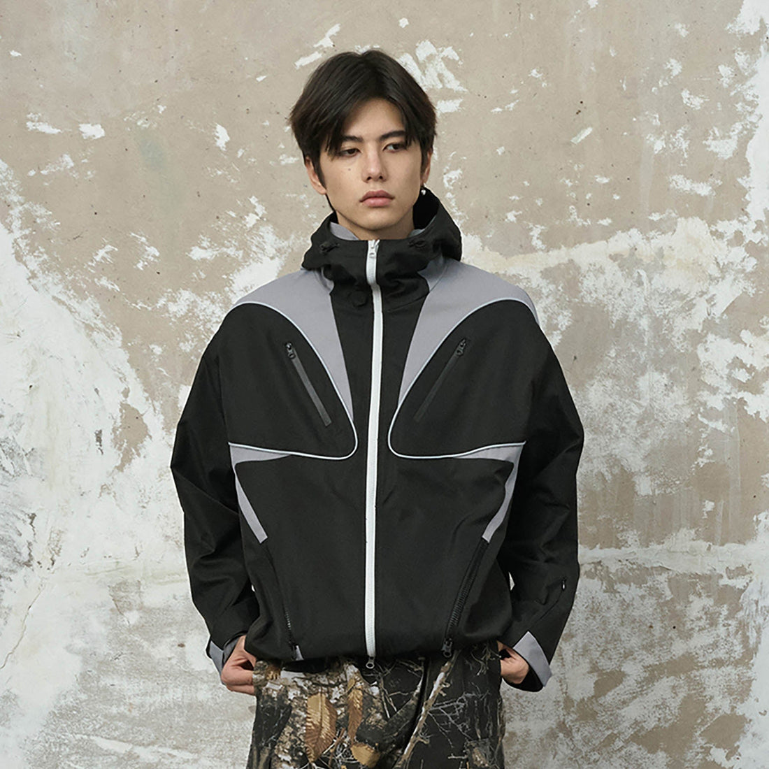 ENSHADOWER Spliced Multi-Pocket Waterproof Hooded Jacket-Jacket-S-Black-Free Shipping Leatheretro