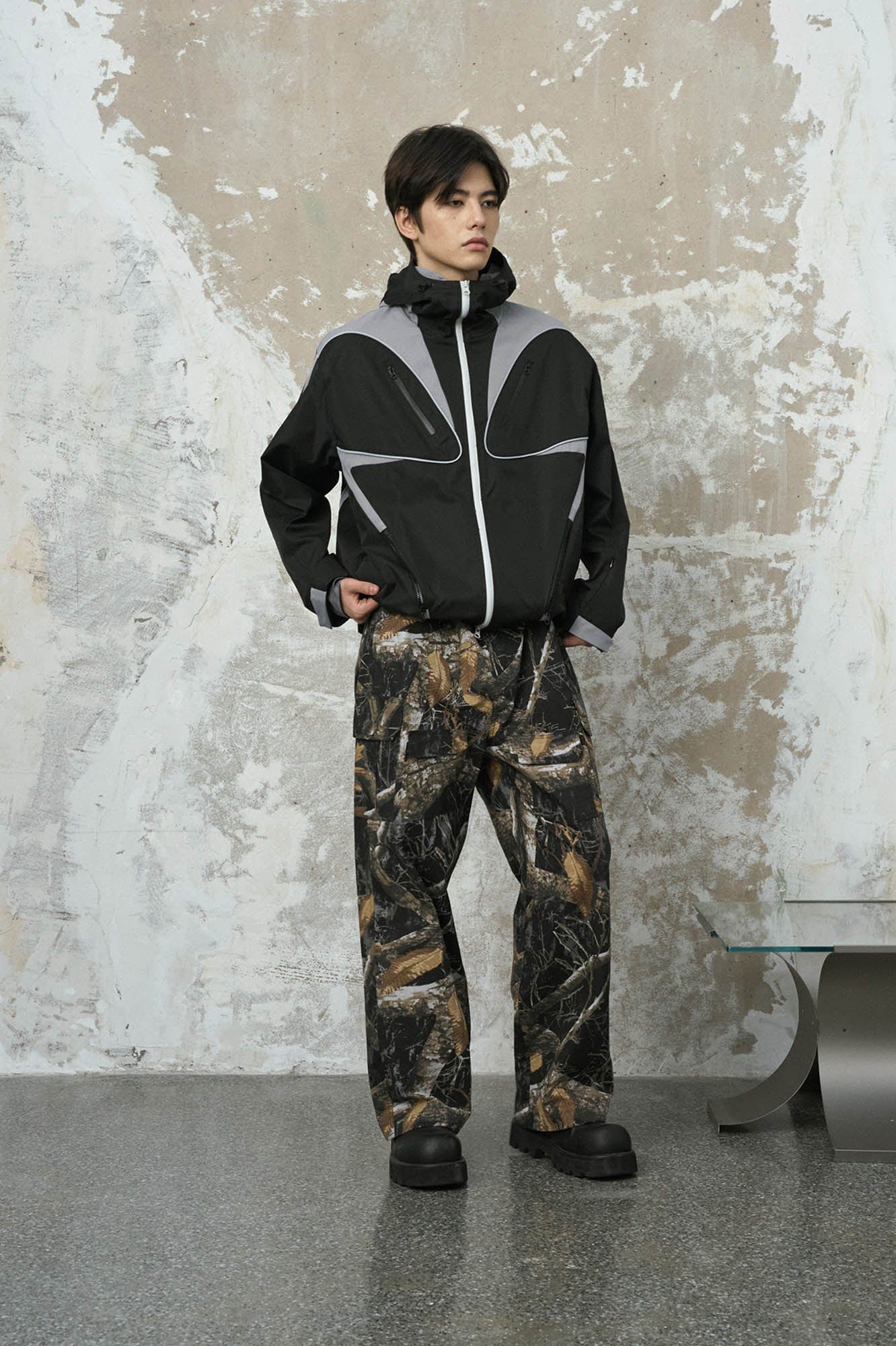 ENSHADOWER Spliced Multi-Pocket Waterproof Hooded Jacket-Jacket-S-Black-Free Shipping Leatheretro