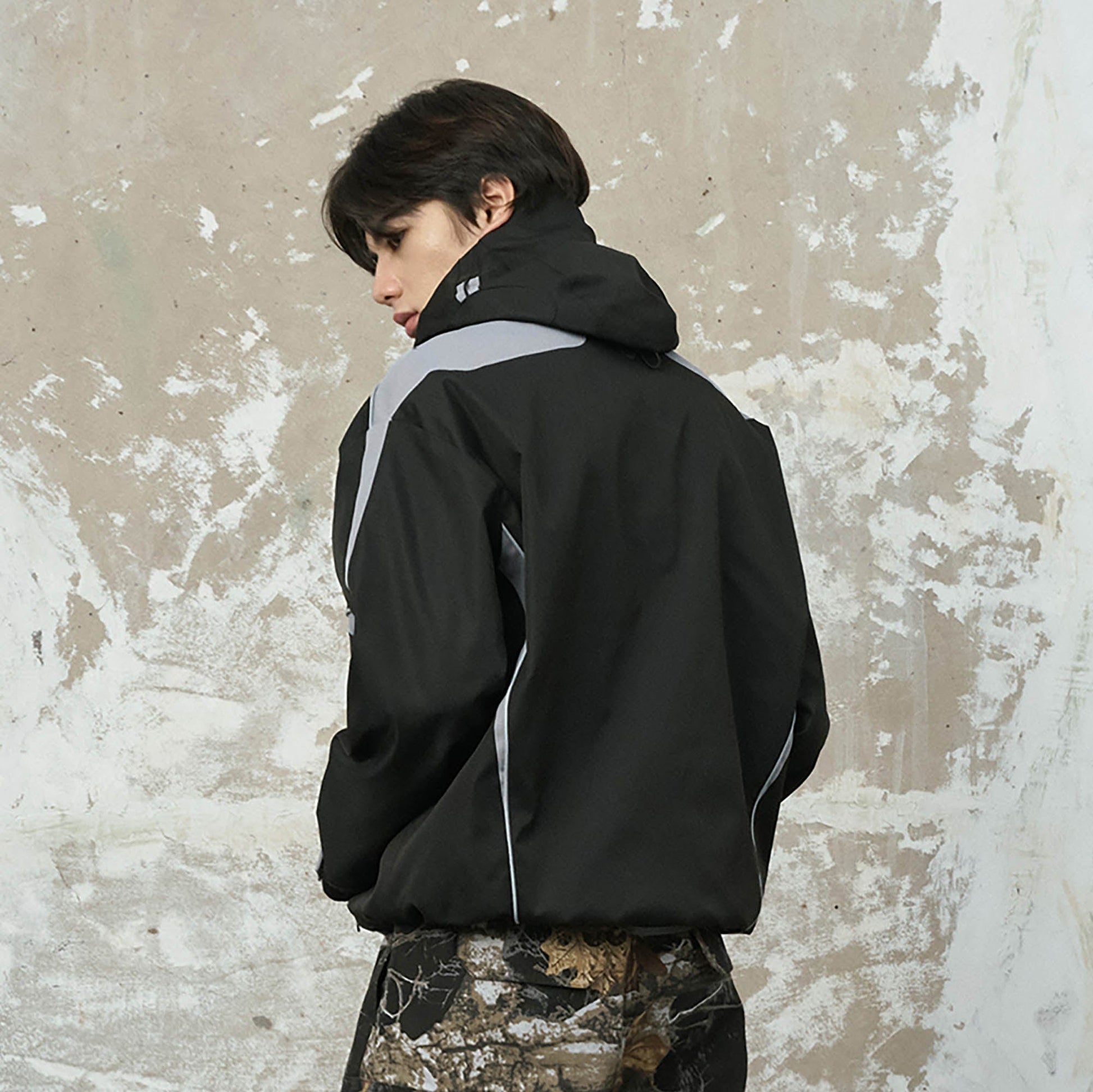 ENSHADOWER Spliced Multi-Pocket Waterproof Hooded Jacket-Jacket-S-Black-Free Shipping Leatheretro