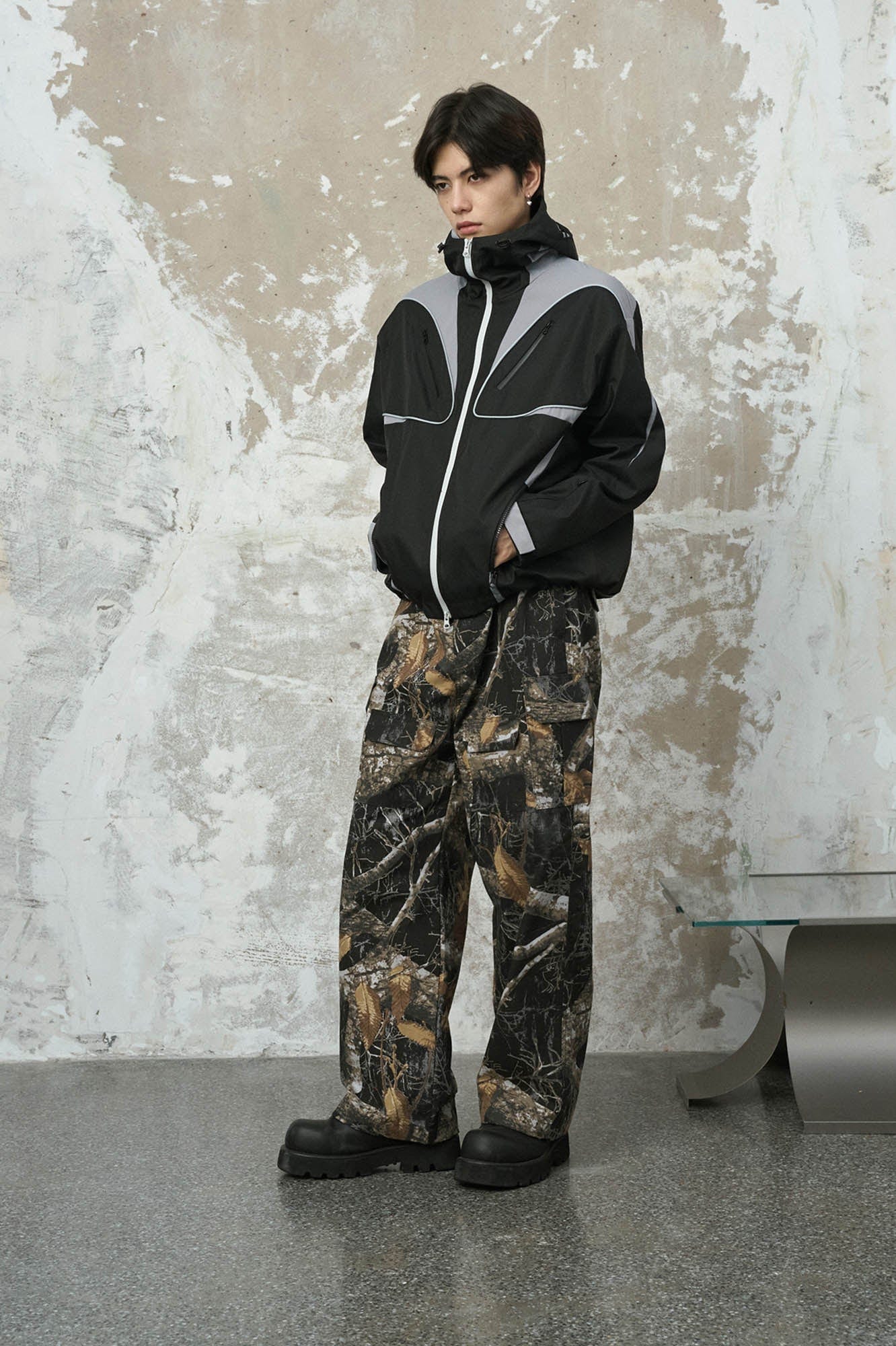 ENSHADOWER Spliced Multi-Pocket Waterproof Hooded Jacket-Jacket-S-Black-Free Shipping Leatheretro