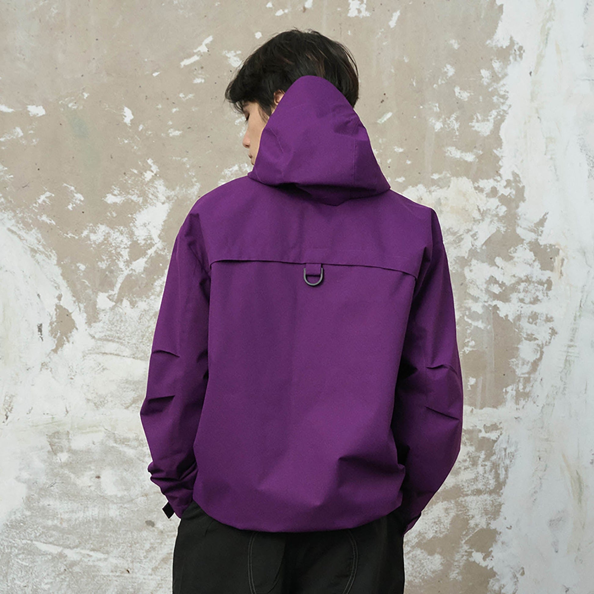 ENSHADOWER Asymmetrical Spliced Drawstring Splash-Proof Windbreaker-Jacket-S-Black-Free Shipping Leatheretro