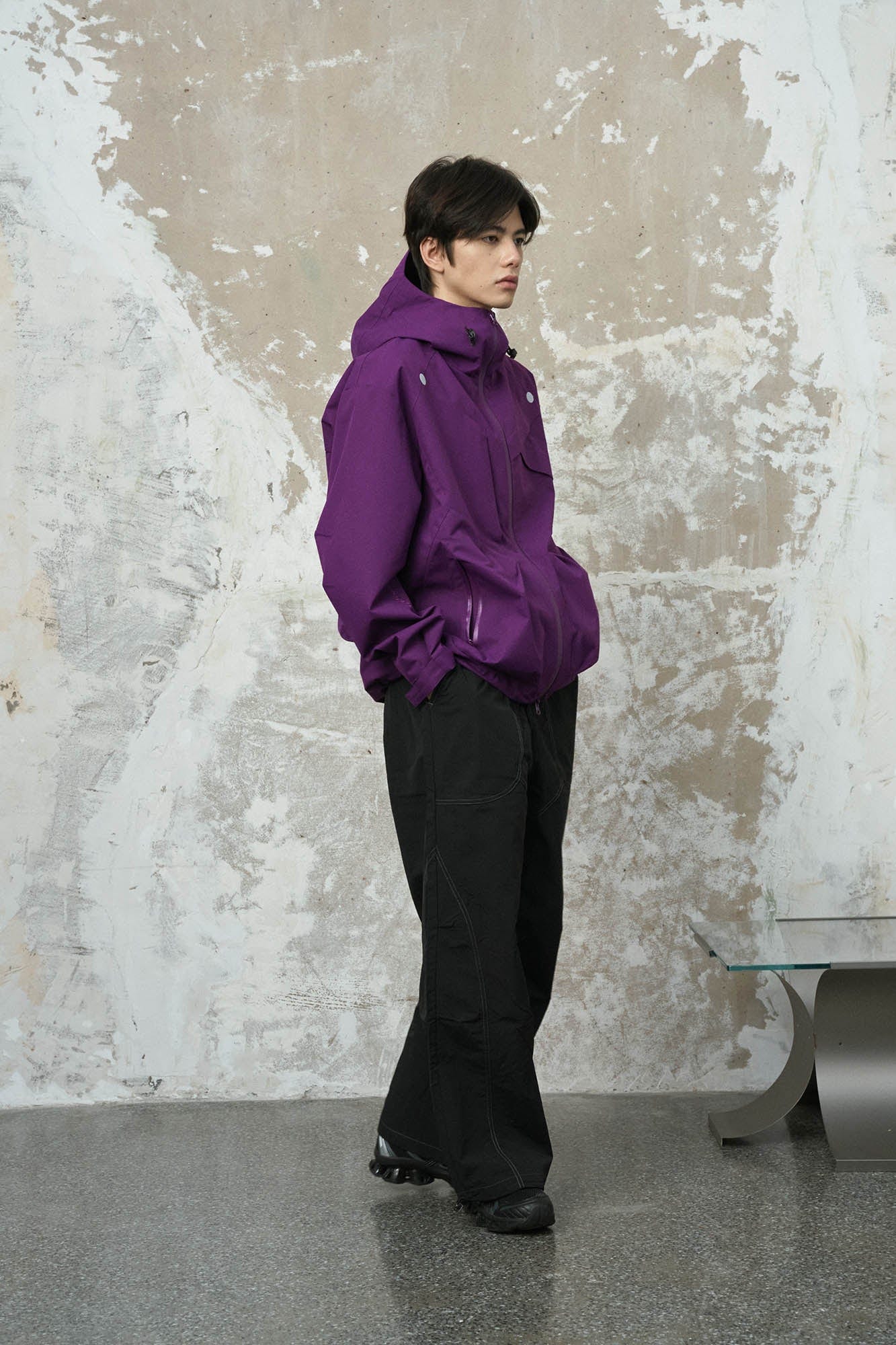 ENSHADOWER Asymmetrical Spliced Drawstring Splash-Proof Windbreaker-Jacket-S-Black-Free Shipping Leatheretro