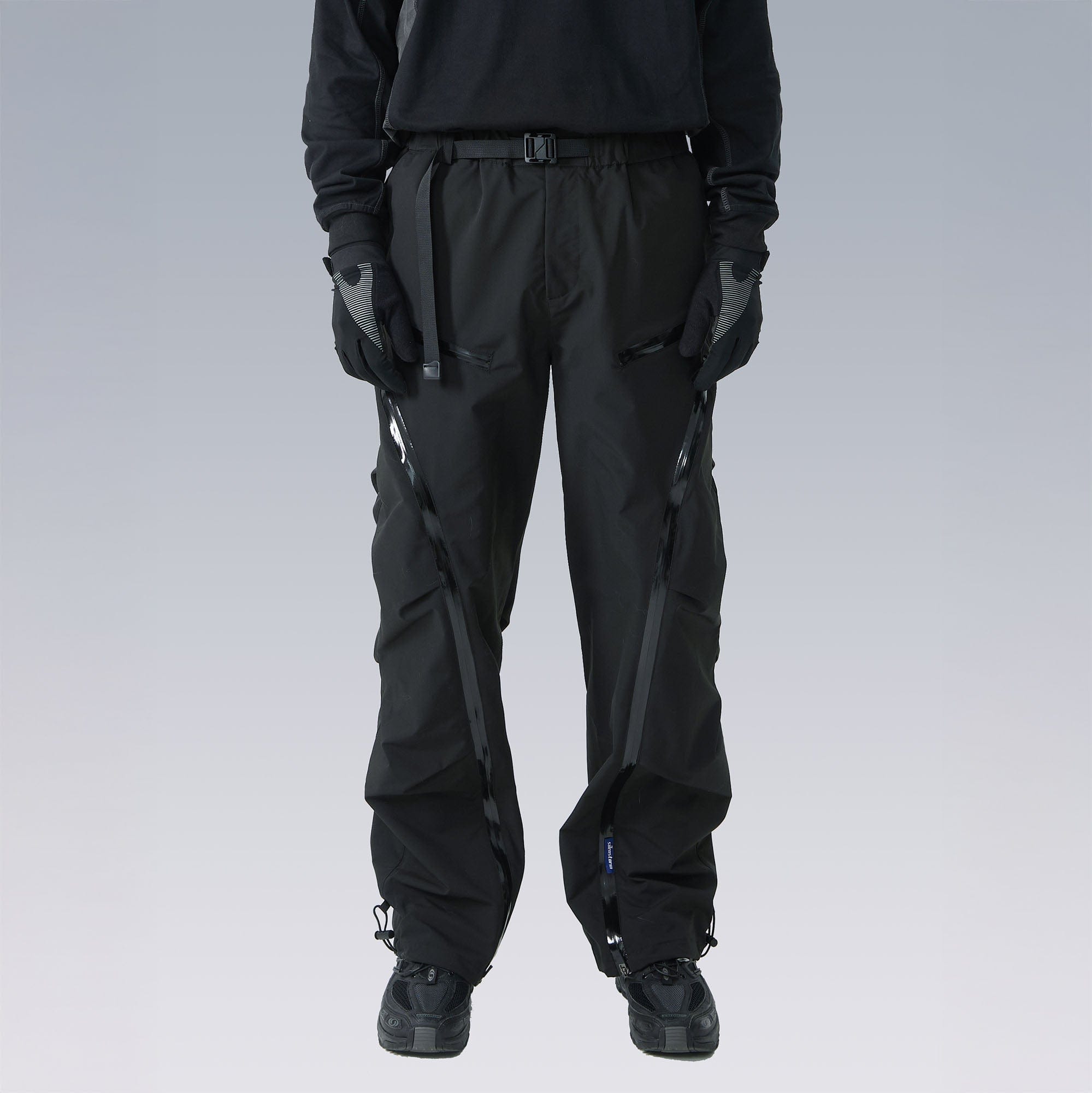 SILENSTORM Arc-Zip Crinkled Water-Repellent Utility Pants-Pants-S-Black-Free Shipping Leatheretro