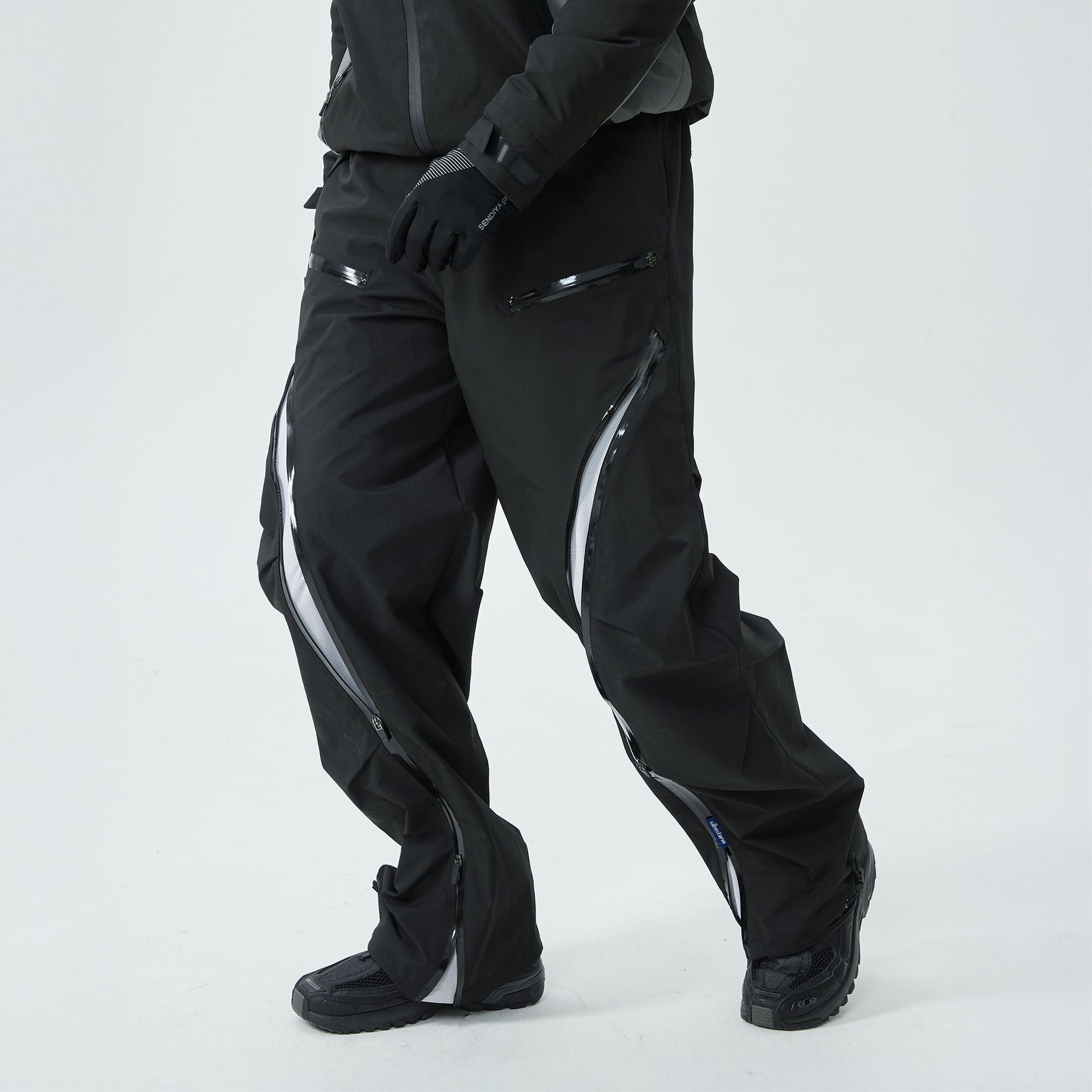SILENSTORM Arc-Zip Crinkled Water-Repellent Utility Pants-Pants-S-Black-Free Shipping Leatheretro