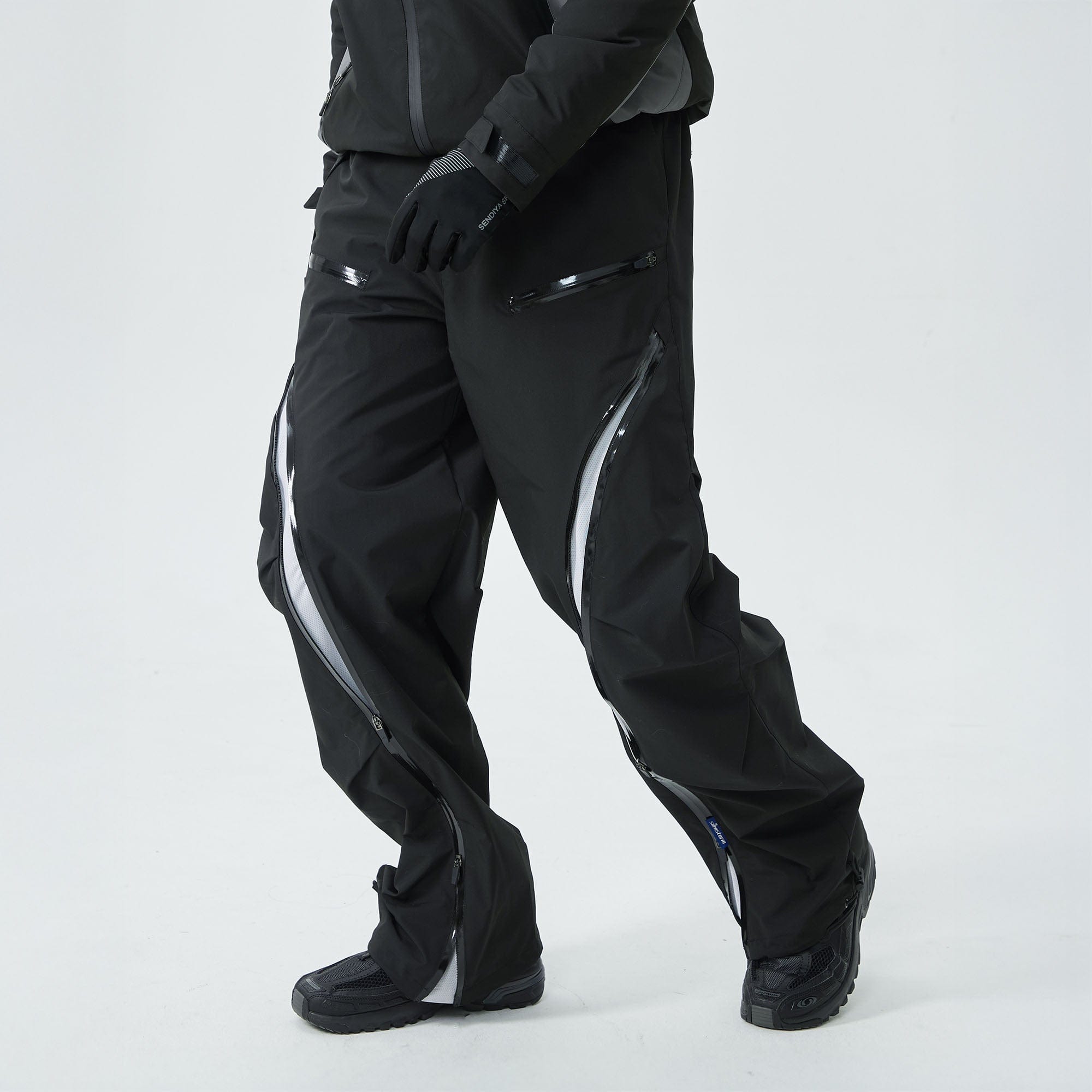 SILENSTORM Arc-Zip Crinkled Water-Repellent Utility Pants-Pants-S-Black-Free Shipping Leatheretro