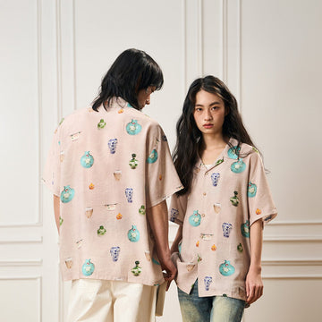 EPIC POETRY Porcelain Full-Print Half Shirt-Half shirt-S-Free Shipping Leatheretro