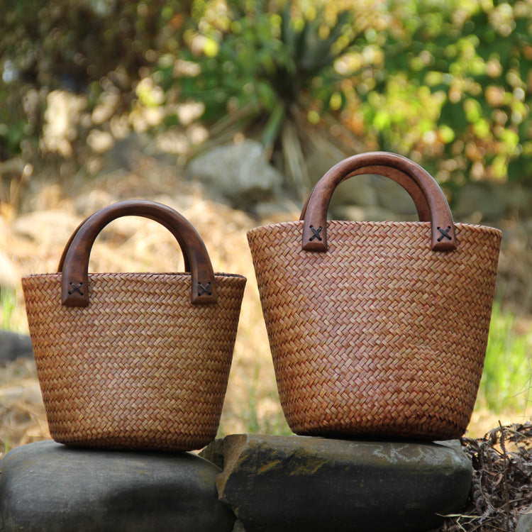 Handwoven Rattan & Straw Tote Bag for Women-Handbags-C113 Small-Free Shipping Leatheretro