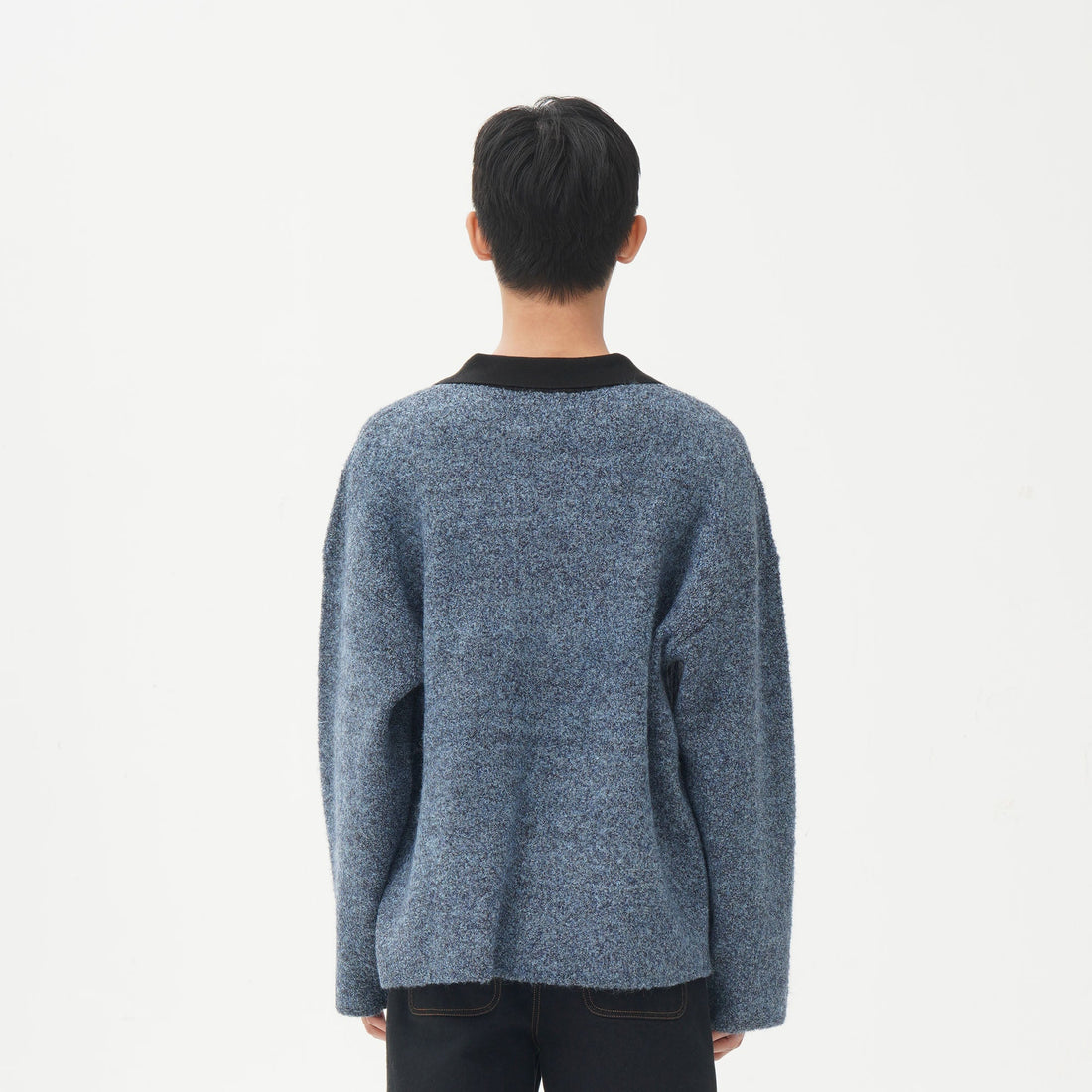 ORAL UTOPIA Lace-Up Polo Collar Knit Pullover-Sweater-M-Free Shipping Leatheretro