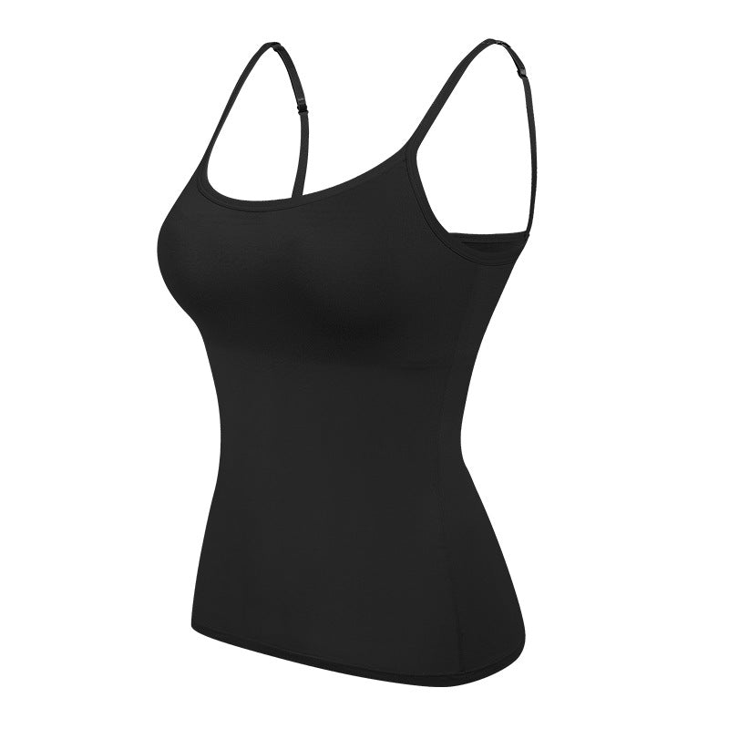 Sexy Built in Bra Comfort Summer Tank Tops-tank tops-White-M 40-50 kg-Free Shipping Leatheretro