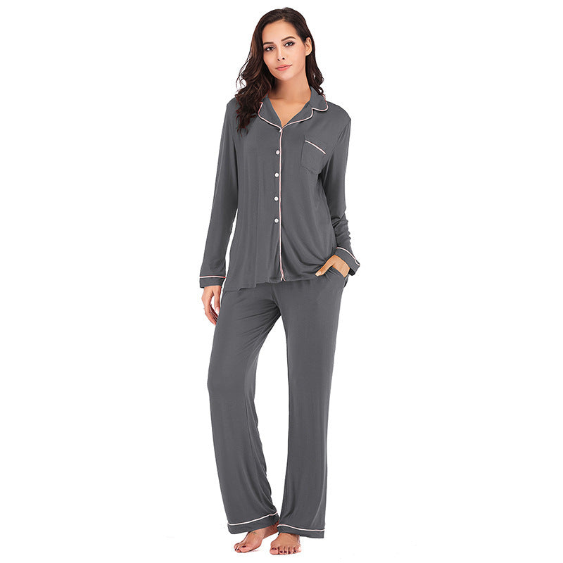 Women Long Sleeves Winter Pajamas-Pajamas-Gray-S-Free Shipping Leatheretro