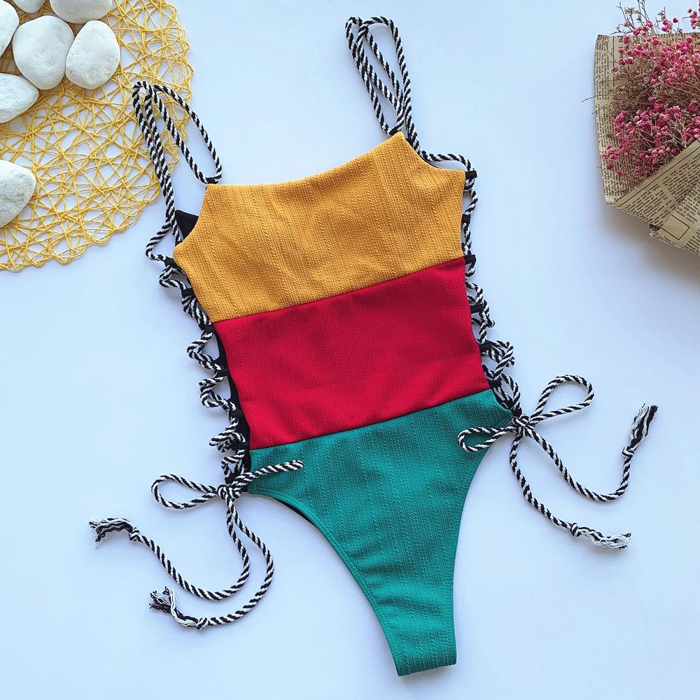 Sexy Colorful Summer Beach Swimsuit-Women Swimwear-One Piece-S-Free Shipping Leatheretro