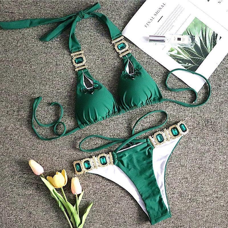 Sxey Summer Beach Bikini Swimwear-Women Swimwear-Green-S-Free Shipping Leatheretro