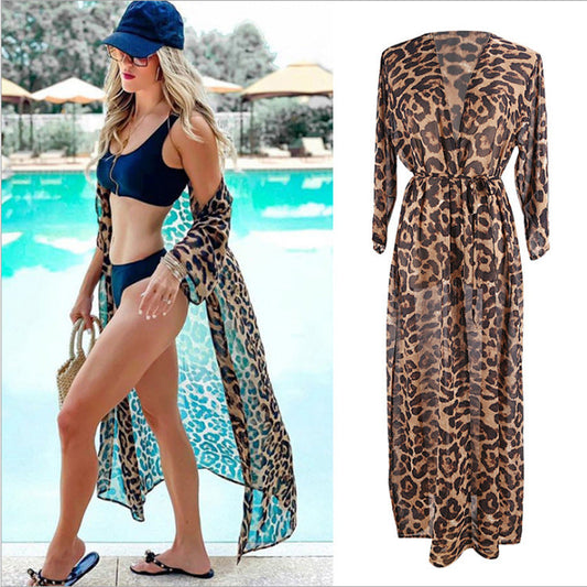 Sexy Leopard Chiffon Summer Beach Covers-Swimwear-The same as picture-One Size-Free Shipping Leatheretro