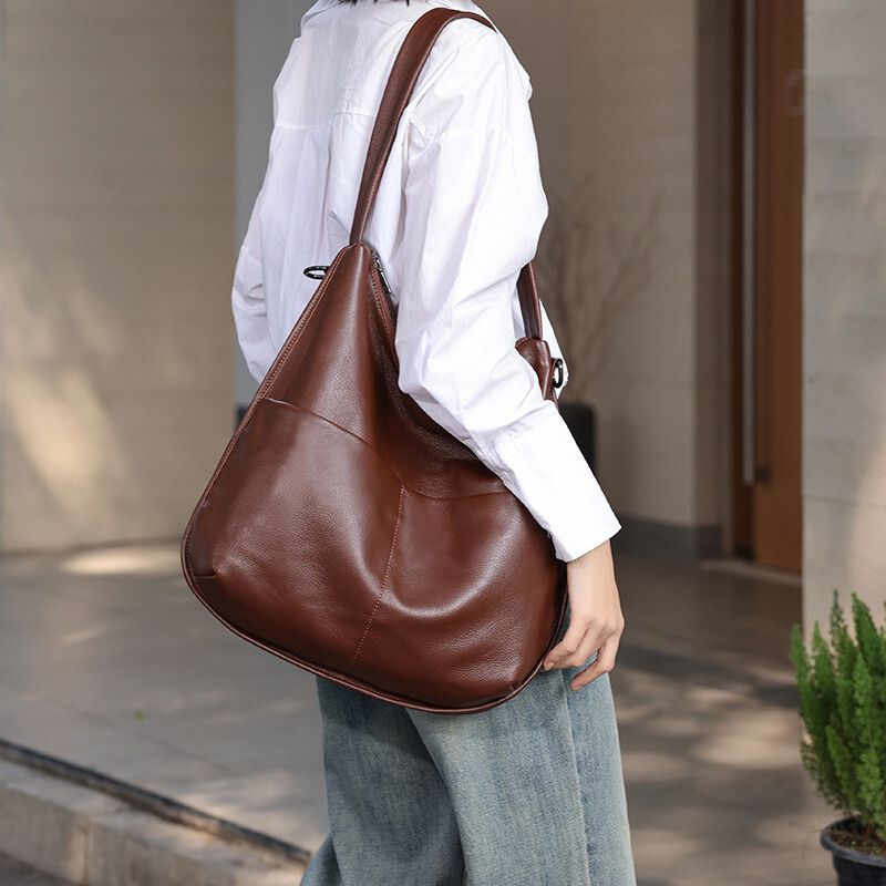 Korean Casual Large Capacity Women's Shoulder Bag-Handbags-Brown-Free Shipping Leatheretro