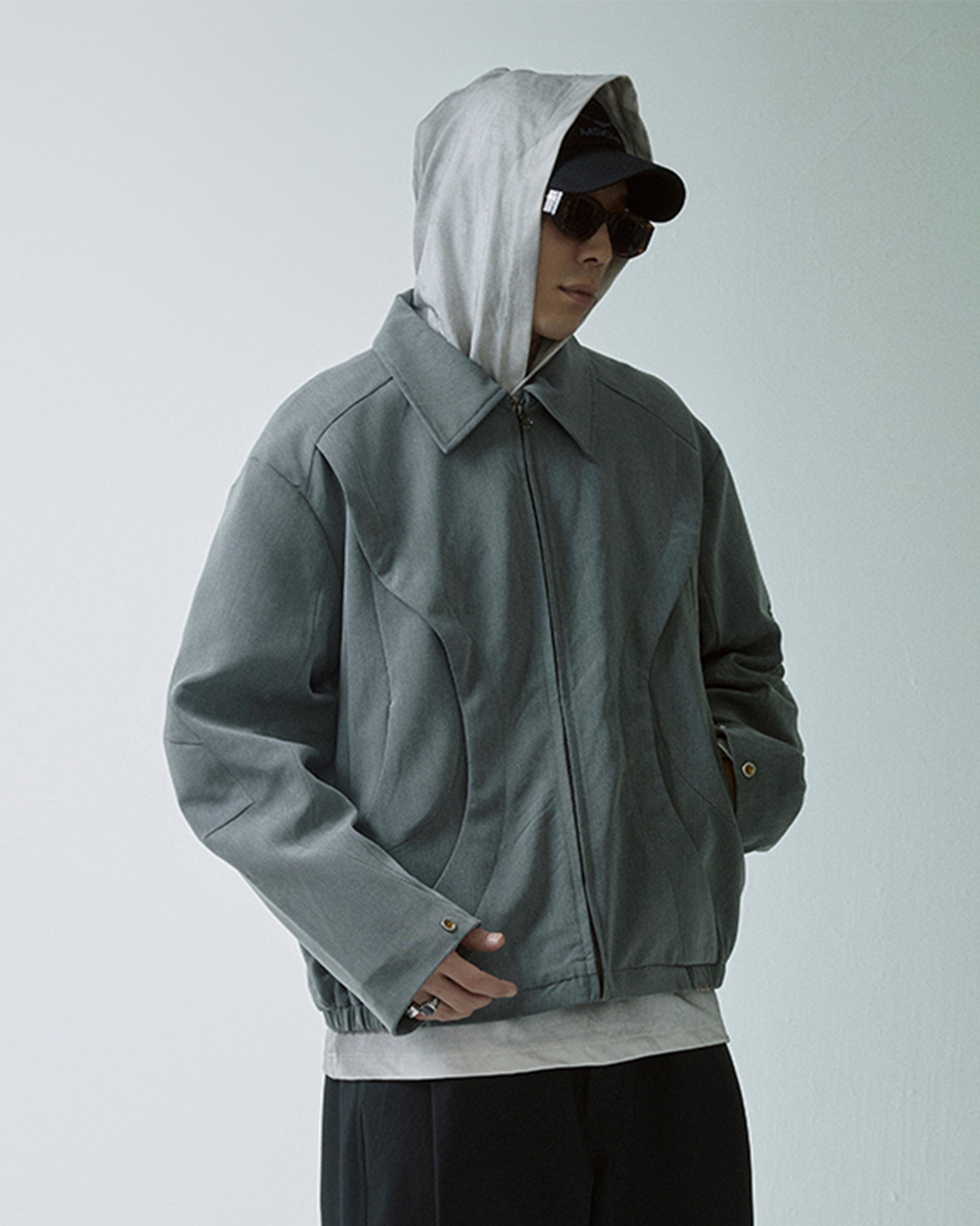 F2CE Deconstructed Layered Zip-Up Jacket-Jacket-S-Free Shipping Leatheretro