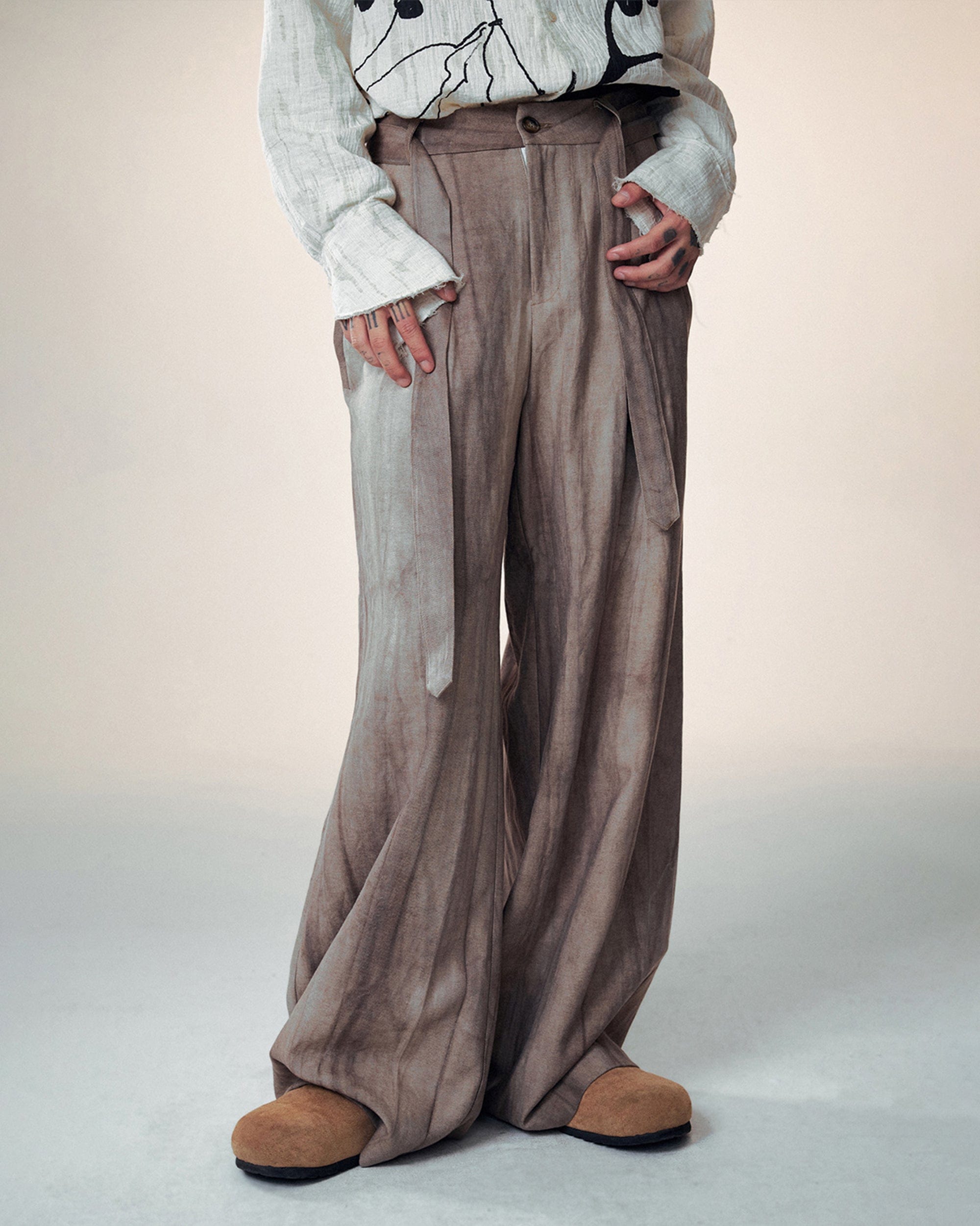 1997 POSTOFFICE Retro Ink Pocket Adjustable Pants-Pants-S-Free Shipping Leatheretro