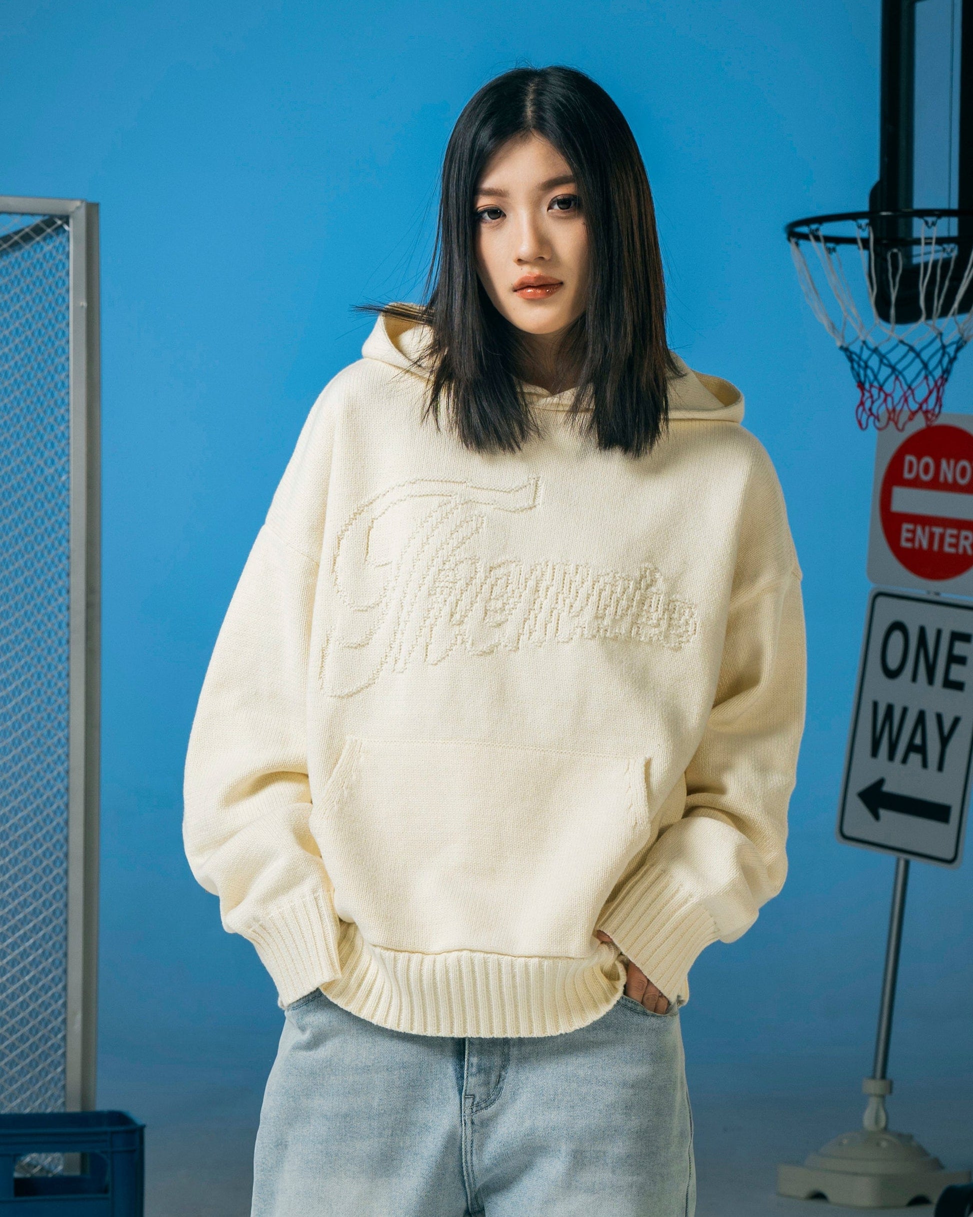 MAKEMORE Modern Big-pocket Logo Hooded Sweater-Sweater-S-Free Shipping Leatheretro