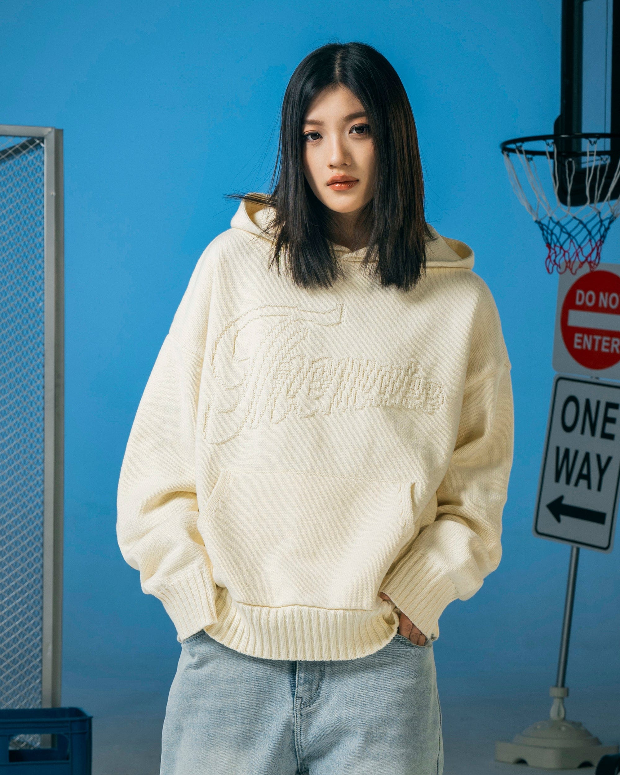 MAKEMORE Modern Big-pocket Logo Hooded Sweater-Sweater-S-Free Shipping Leatheretro