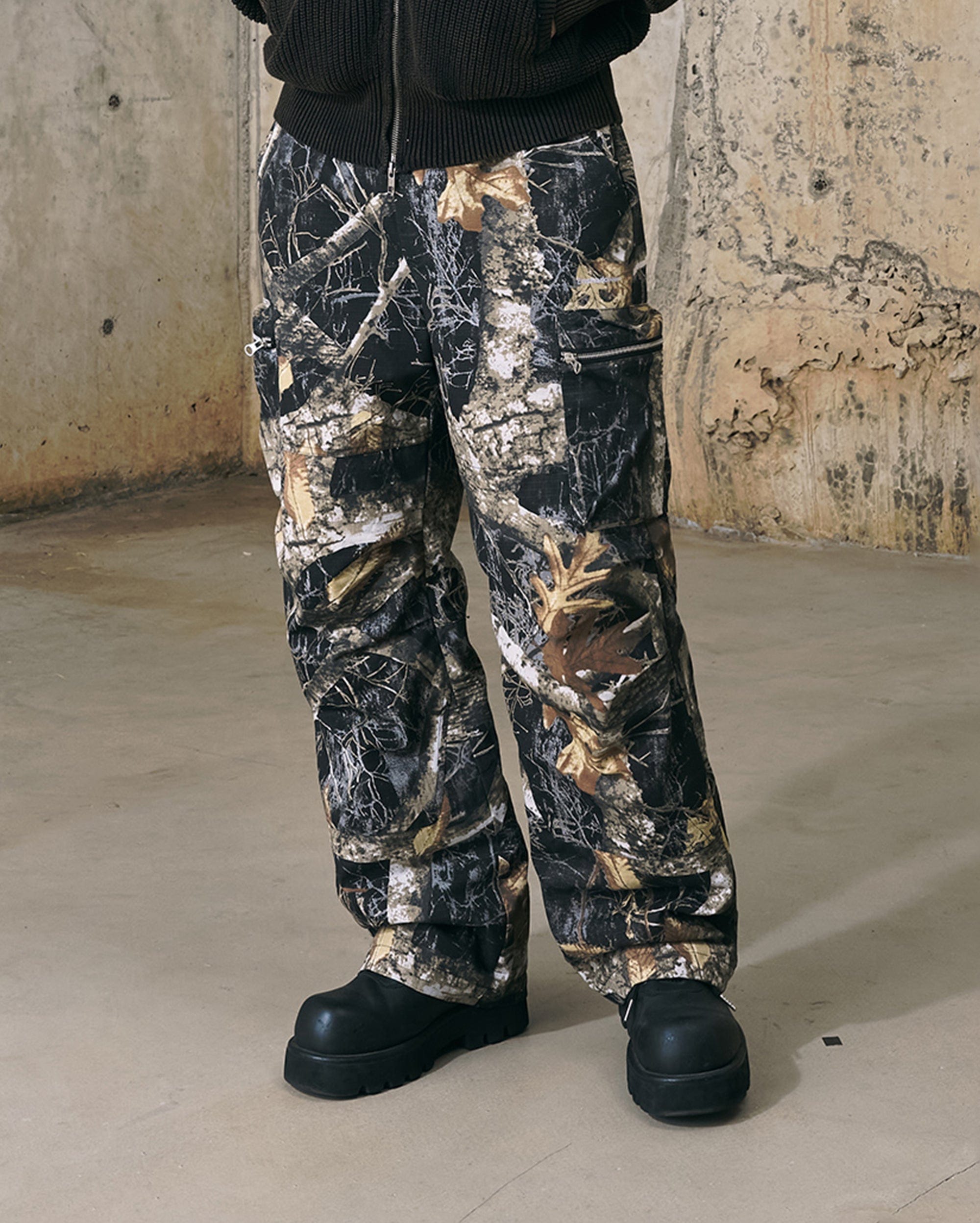 ENSHADOWER Black Camo Multi-pocket Down Pants-Pants-S-Free Shipping Leatheretro