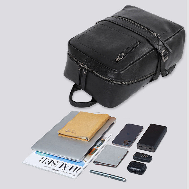 Men’s Business Commute Backpack – Modern Travel Tech Device Bag-Backpacks-Black-Free Shipping Leatheretro