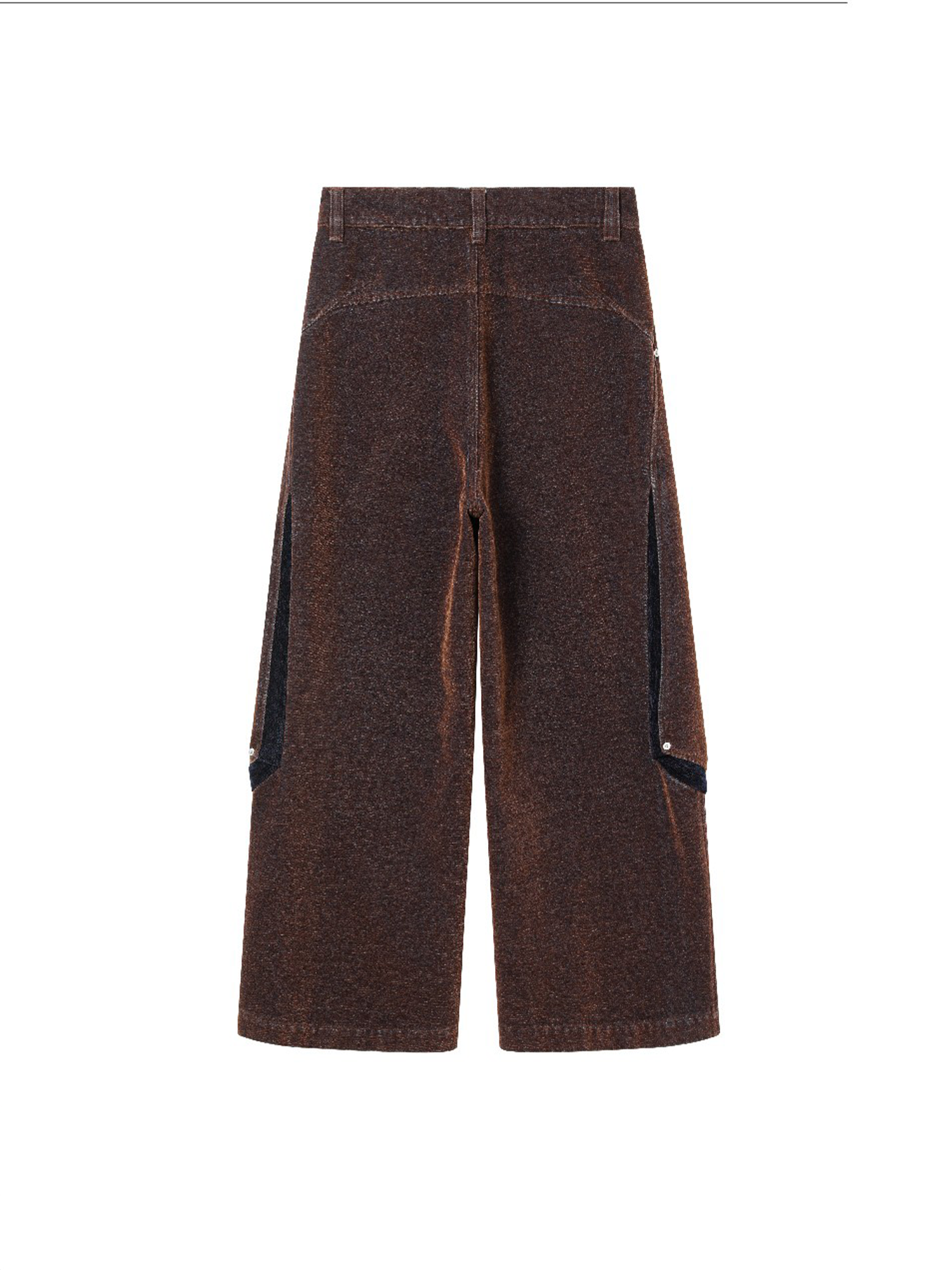 ALVNG AR ANTS Flocked Double-Knee Denim Pants-Pants-S-Brown-Free Shipping Leatheretro