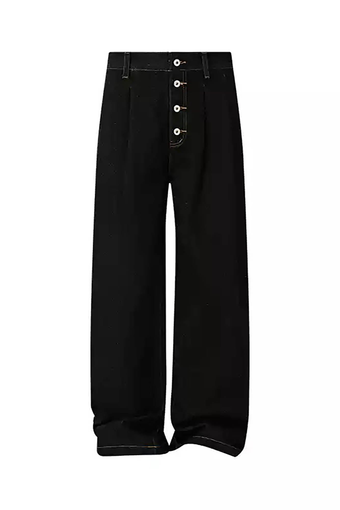 KREATE Retro Button-Fly Pleated Wide-Leg Jeans-Jeans-S-Free Shipping Leatheretro