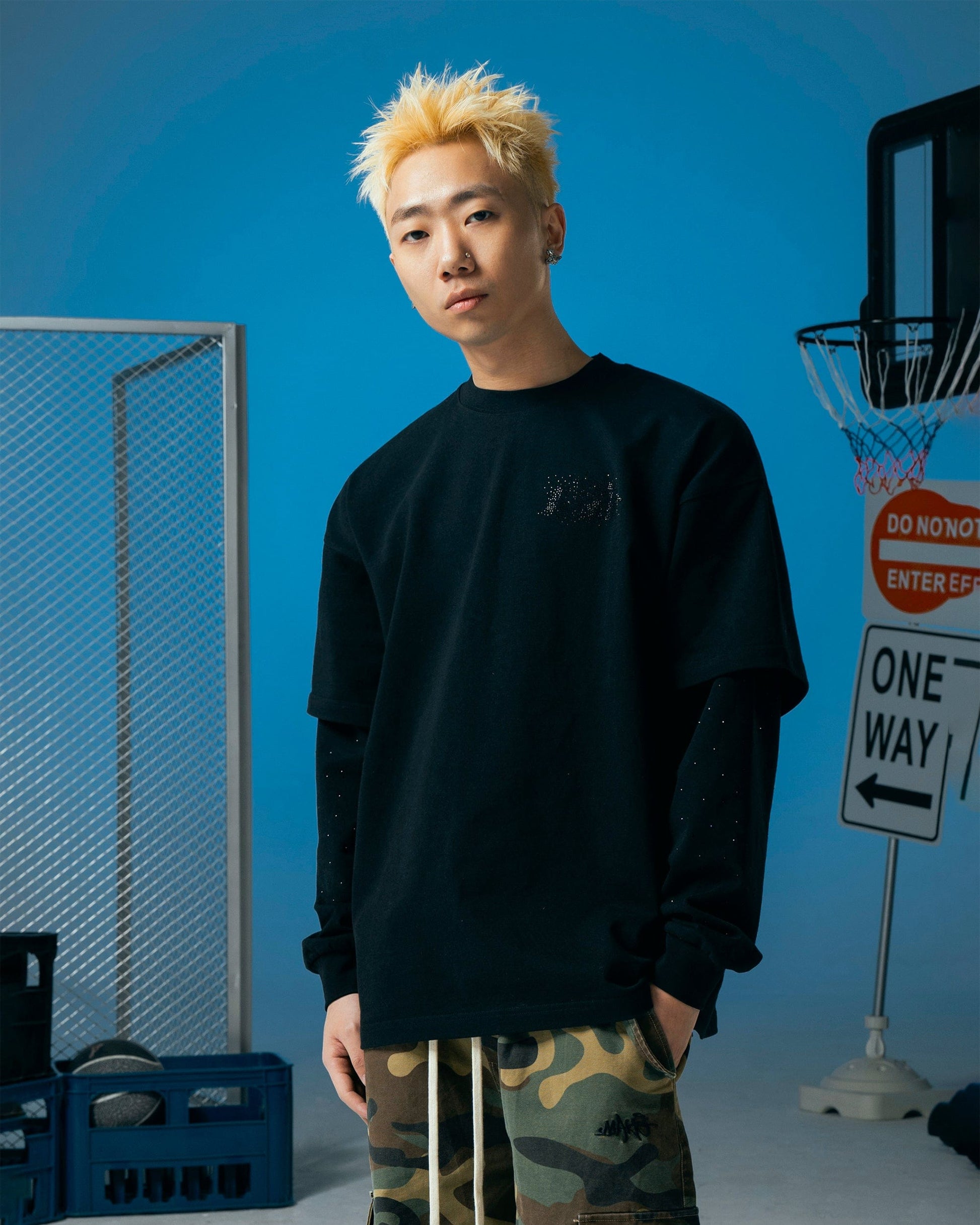 MAKEMORE Layered Long-Sleeve Tee-L/S Tee-S-Free Shipping Leatheretro