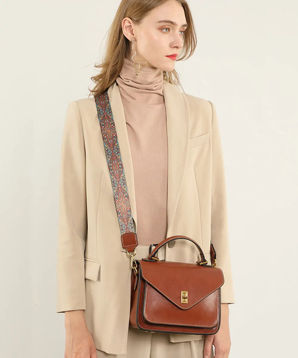 Real Cowhide Crossbody Bag – Retro Designer Small Satchels-Handbags-Dark Green-Free Shipping Leatheretro