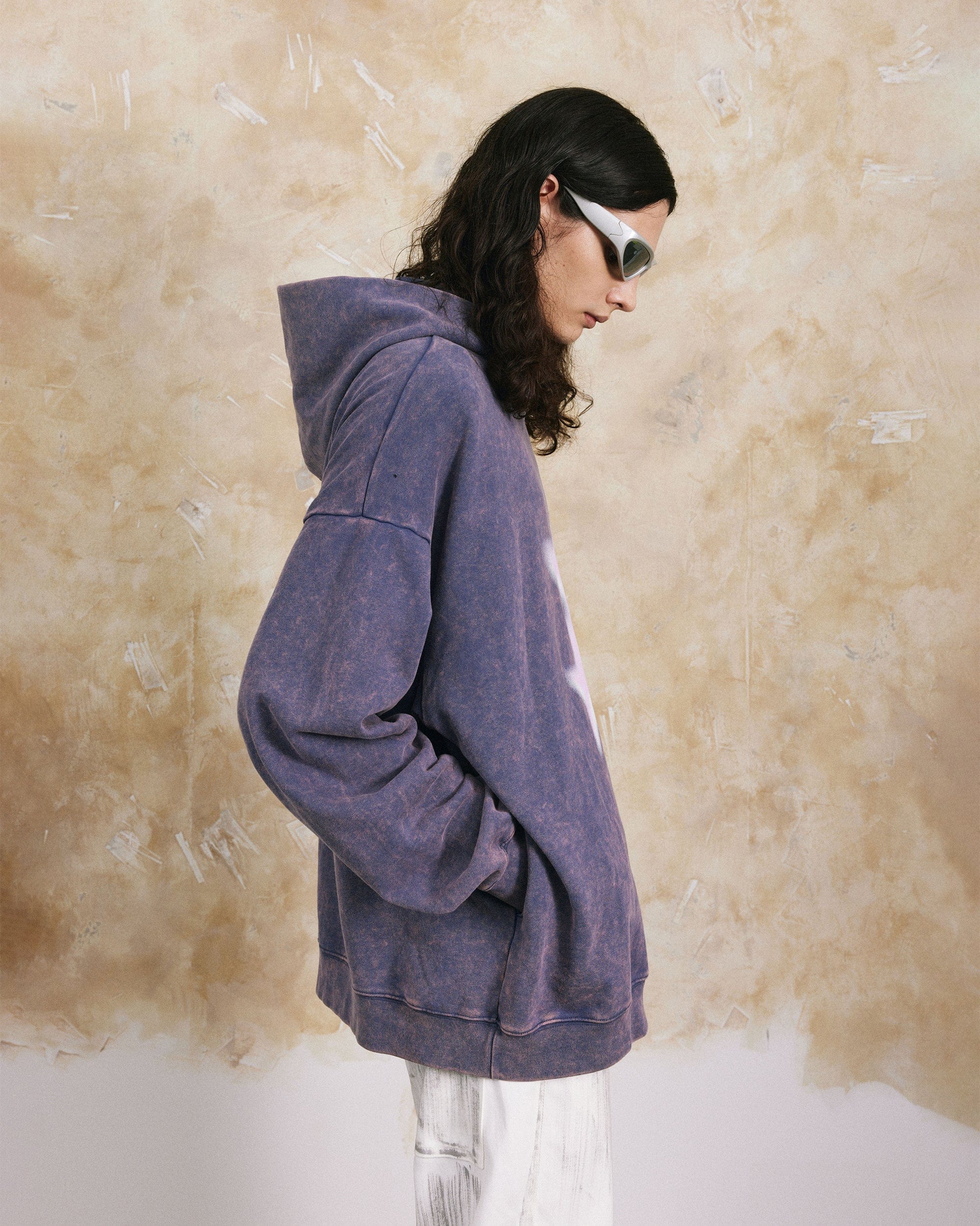 OVDY Soft Stars Faded Hoodie-Hoodie-S-Purple-Free Shipping Leatheretro