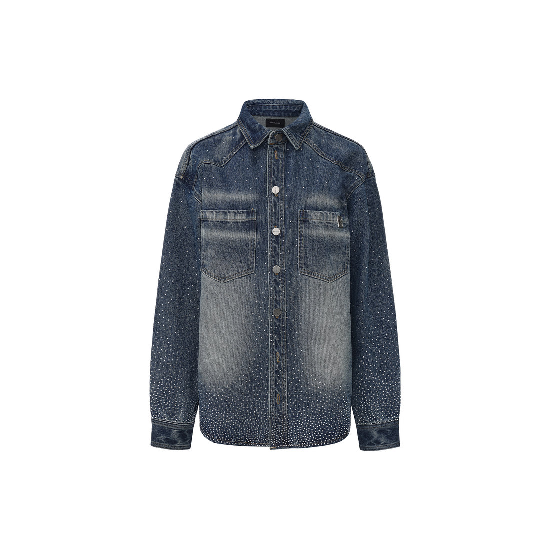 VANN VALRENCE Washed Diamond Denim Shirt Jacket-Jacket-S-Free Shipping Leatheretro