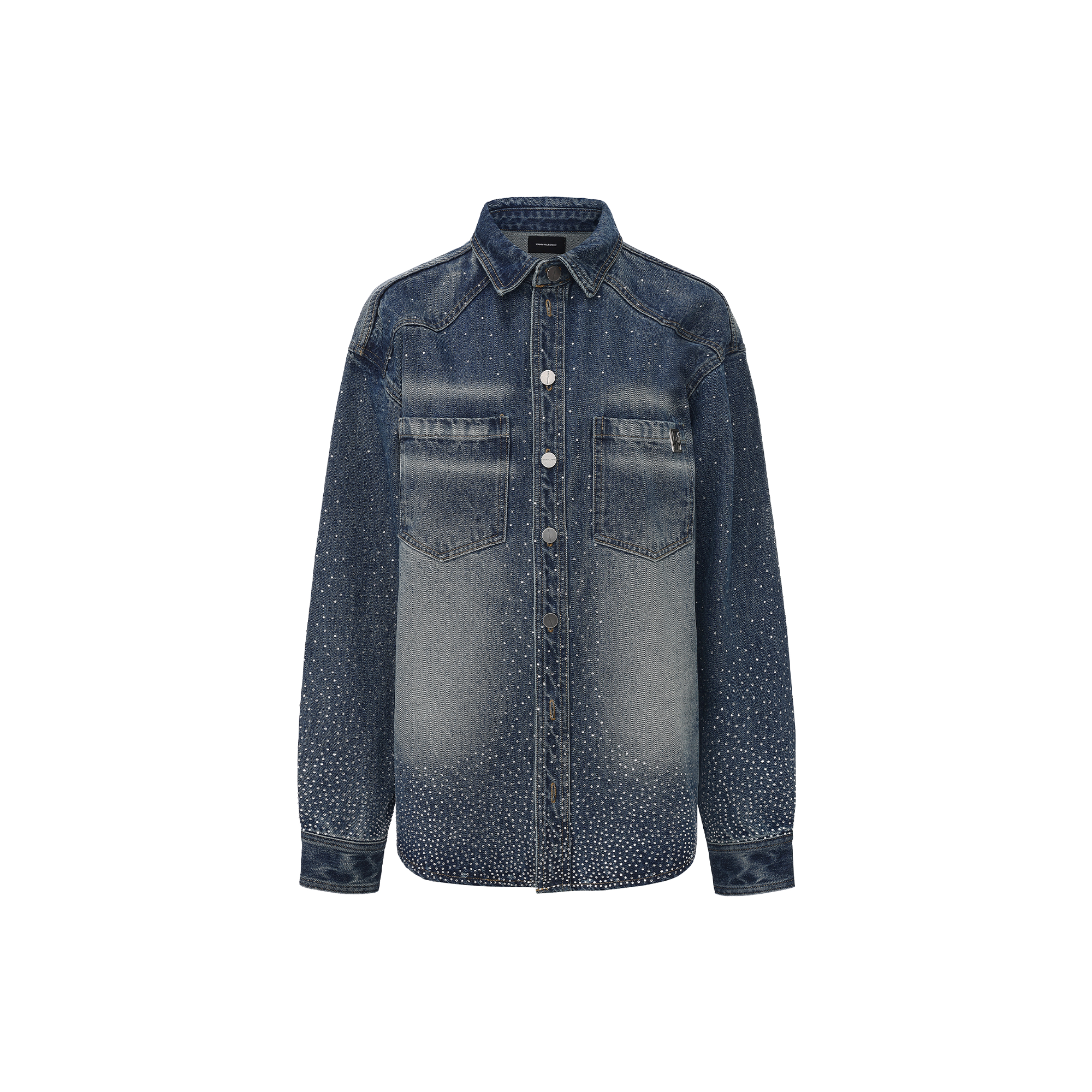 VANN VALRENCE Washed Diamond Denim Shirt Jacket-Jacket-S-Free Shipping Leatheretro