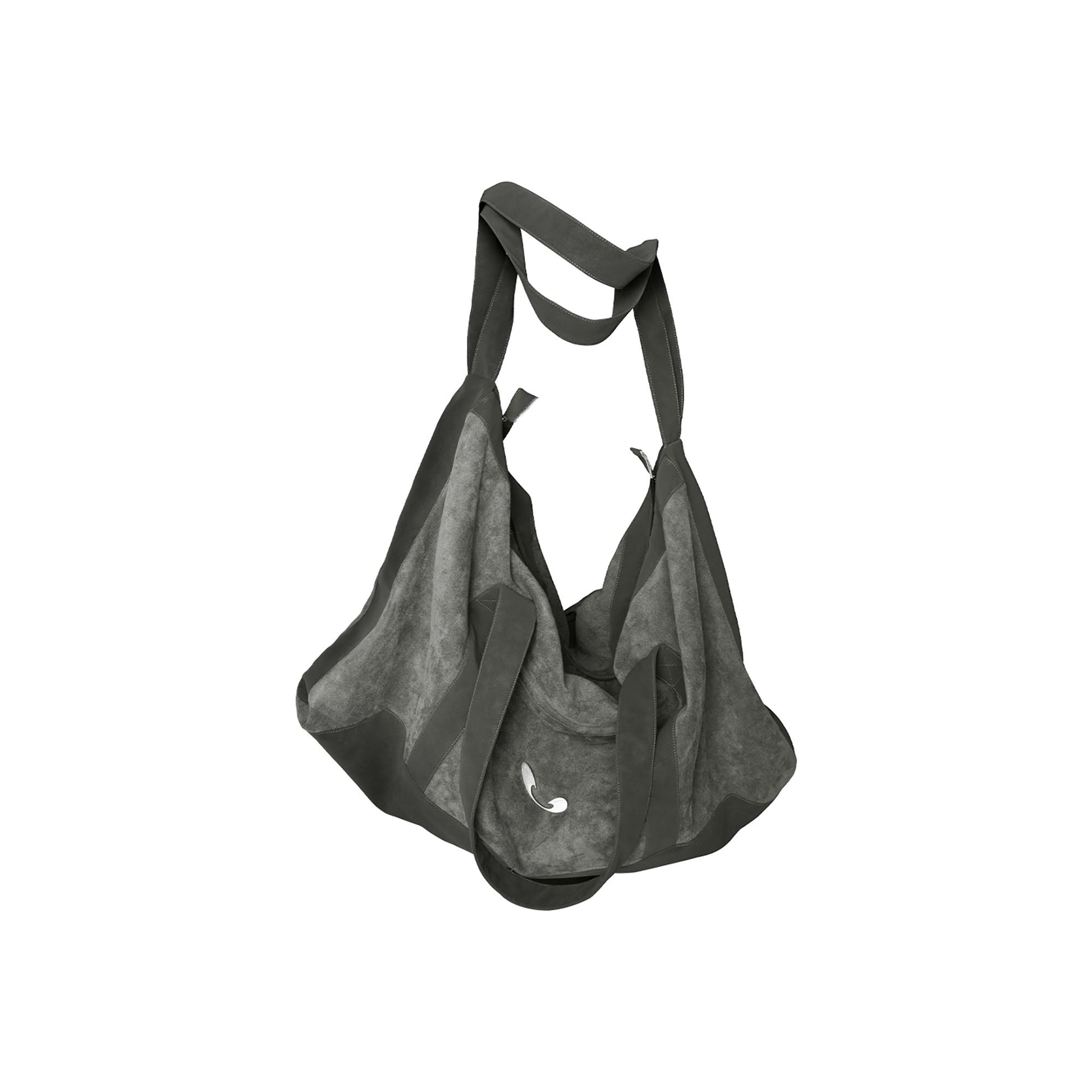 RELABEL Suede Panel Crossbody Bag-Bag-Gray-Free Shipping Leatheretro