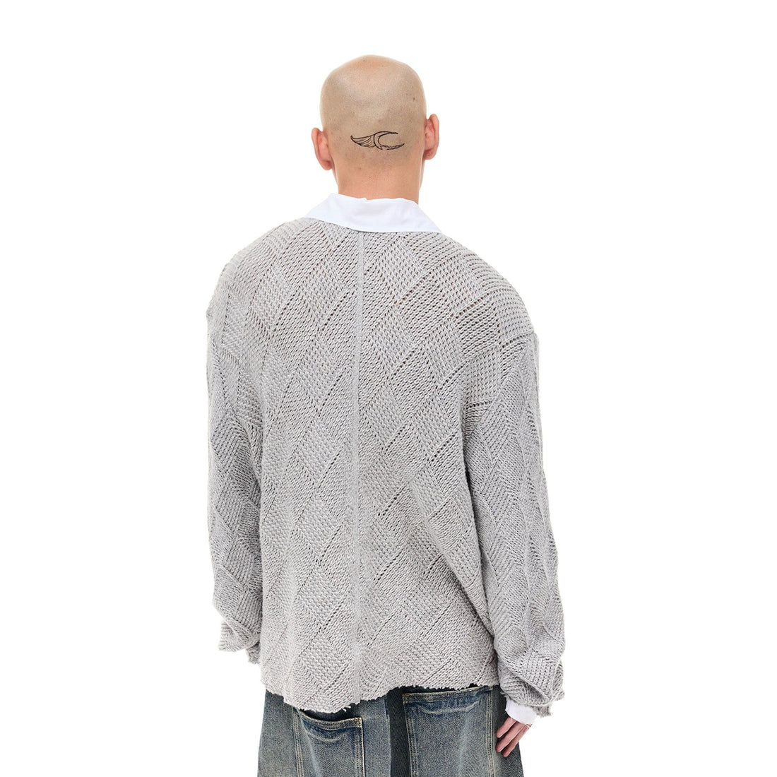 WHISTLEHUNTER Argyle Wool-Blend Polo Sweater-Sweater-S-Free Shipping Leatheretro