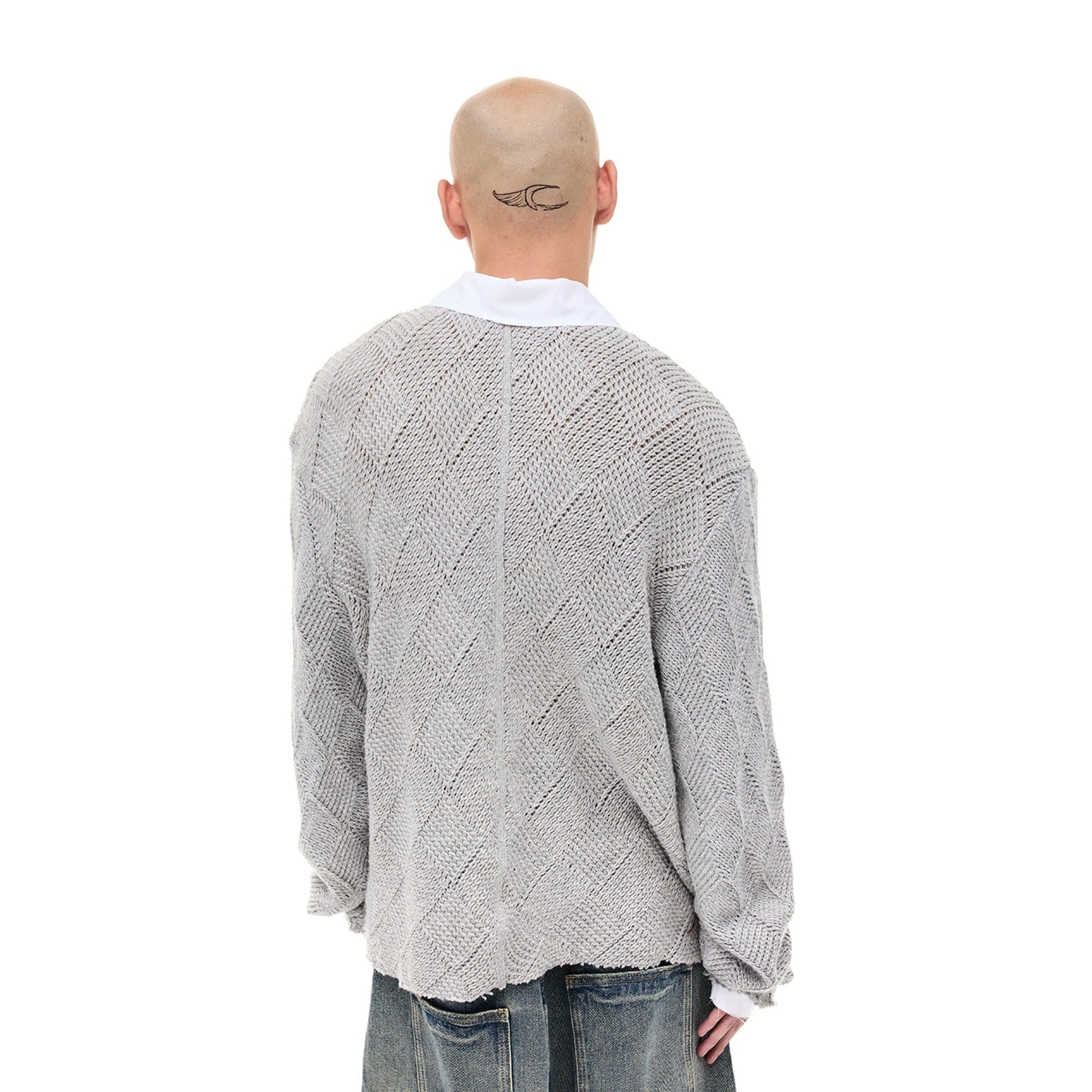 WHISTLEHUNTER Argyle Wool-Blend Polo Sweater-Sweater-S-Free Shipping Leatheretro