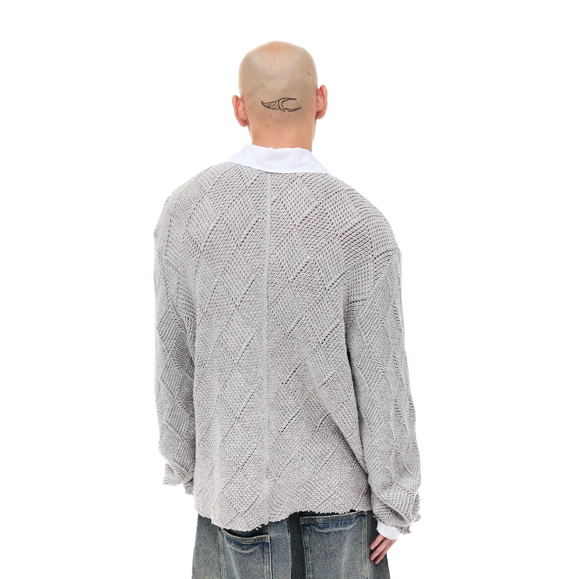 WHISTLEHUNTER Argyle Wool-Blend Polo Sweater-Sweater-S-Free Shipping Leatheretro
