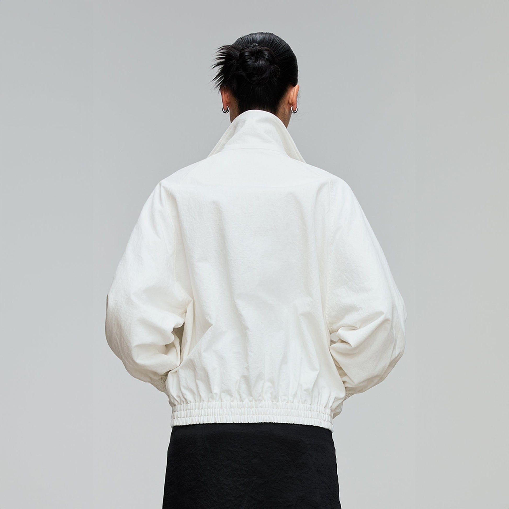 OPICLOTH Embroidered Logo Stand Collar Raglan Jacket-Jacket-XS-Free Shipping Leatheretro