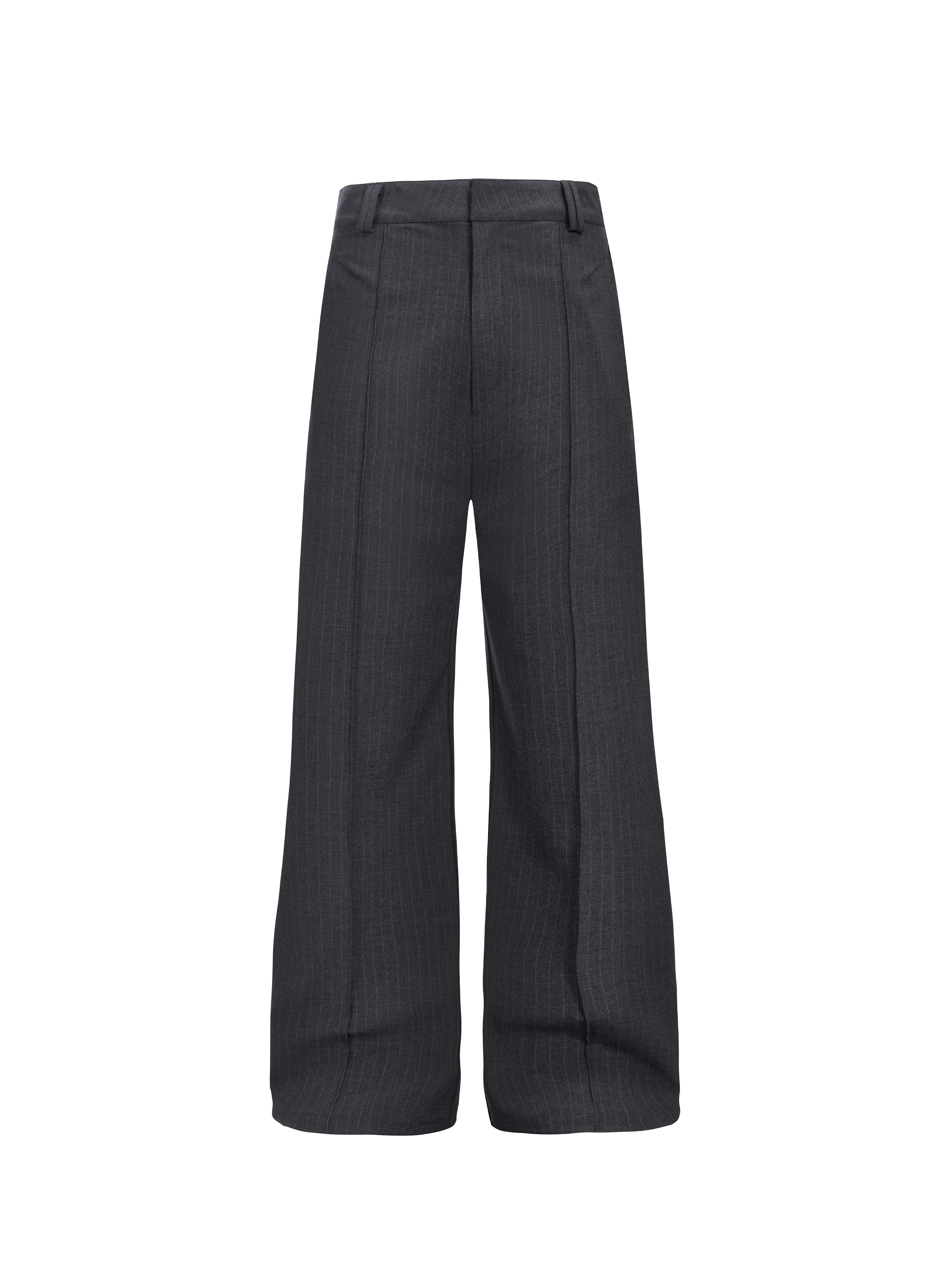 CATSSTAC Classic Pinstripe Wide-Leg Pants-Pants-Gray-M-Free Shipping Leatheretro
