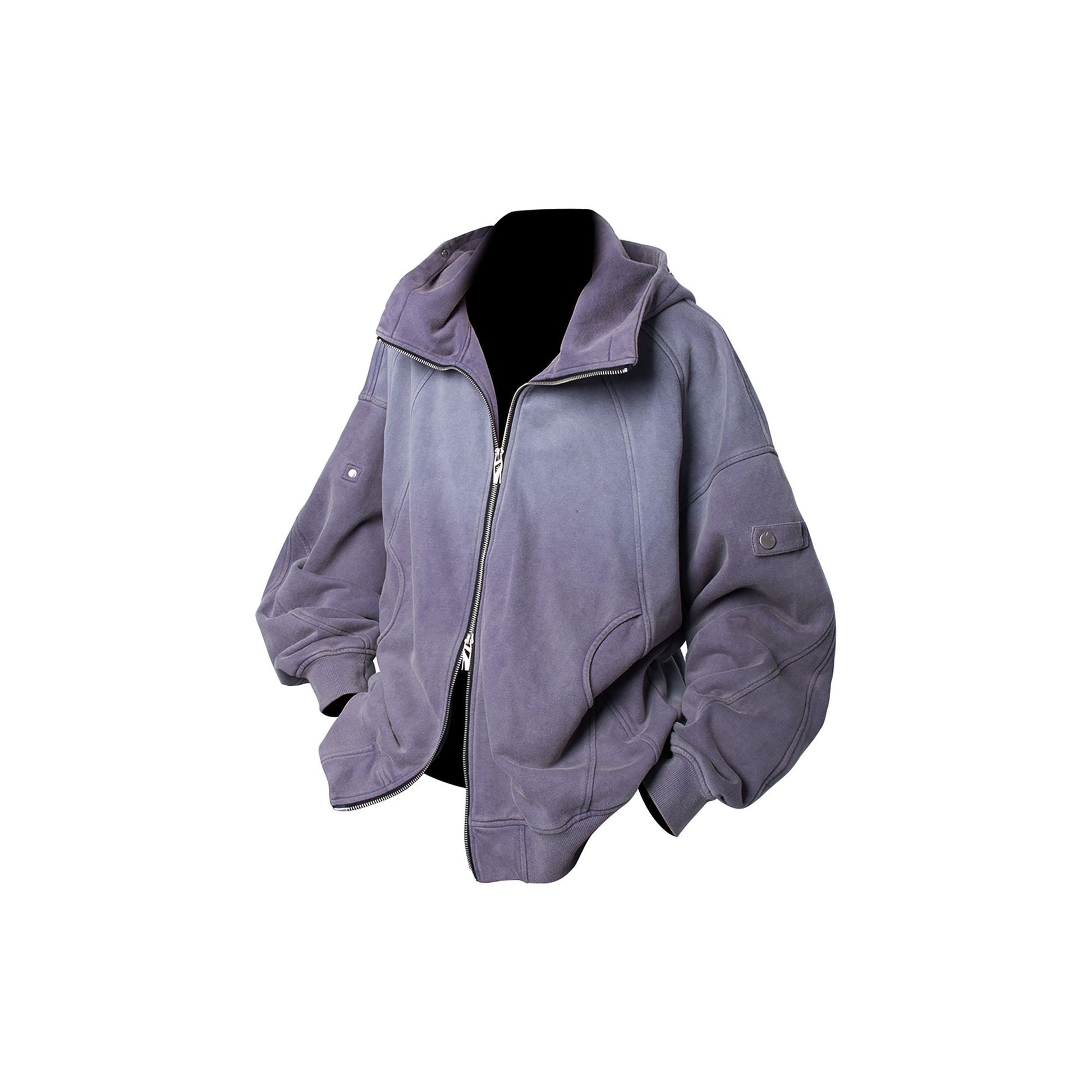 RELABEL Gradient Washed Panel Hooded Jacket Purple-Jacket-XS (Preorder)-Free Shipping Leatheretro