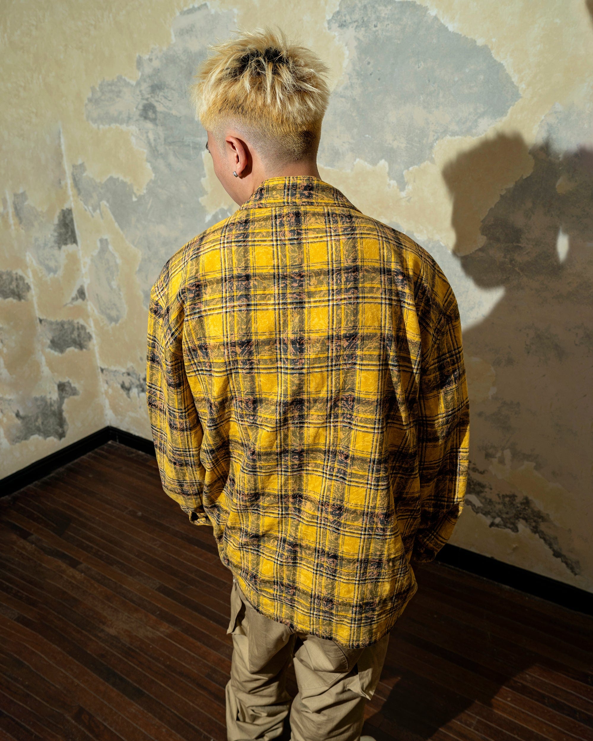 MAKEMORE Retro Plaid Shirt Yellow-Shirt-S-Free Shipping Leatheretro