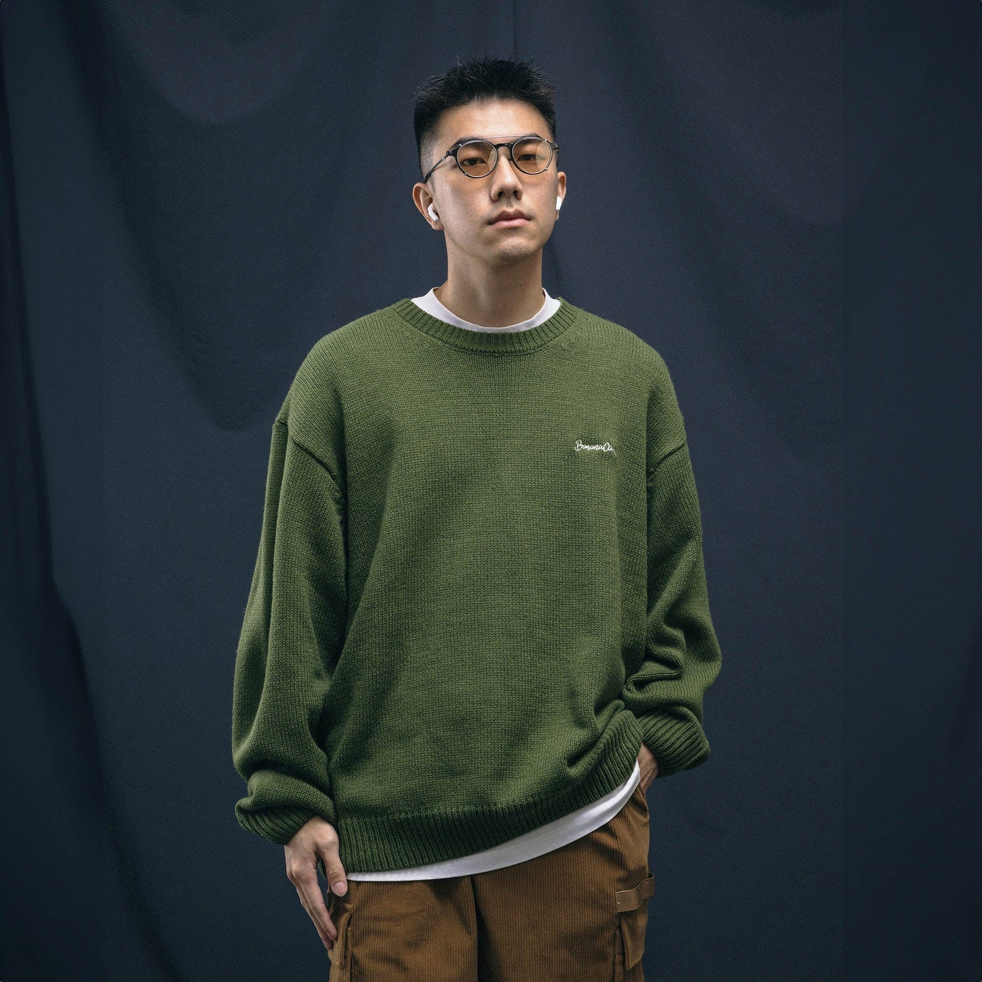 BANANA CLUB Christmas Pullover Sweater-Sweater-XS-Green-Free Shipping Leatheretro