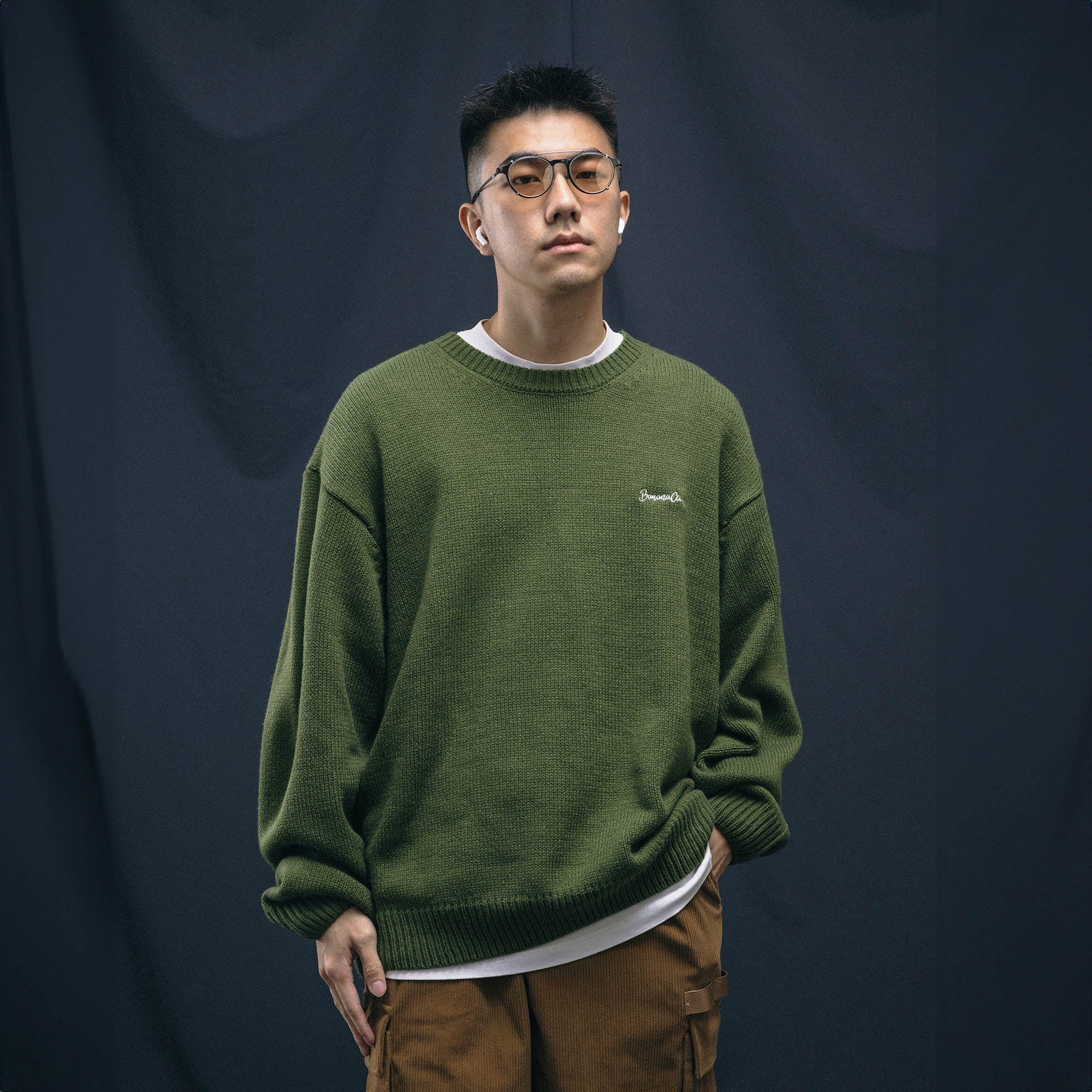 BANANA CLUB Christmas Pullover Sweater-Sweater-XS-Green-Free Shipping Leatheretro