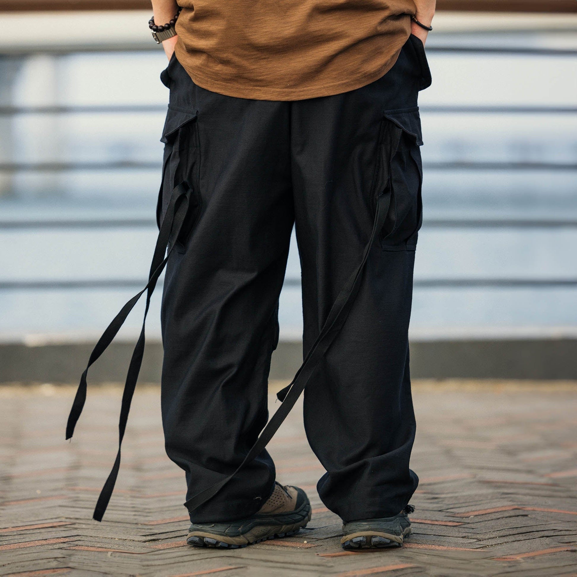 BANANA CLUB Multi-Pocket Strap M51 Cargo Pants-Pants-S-Black-Free Shipping Leatheretro