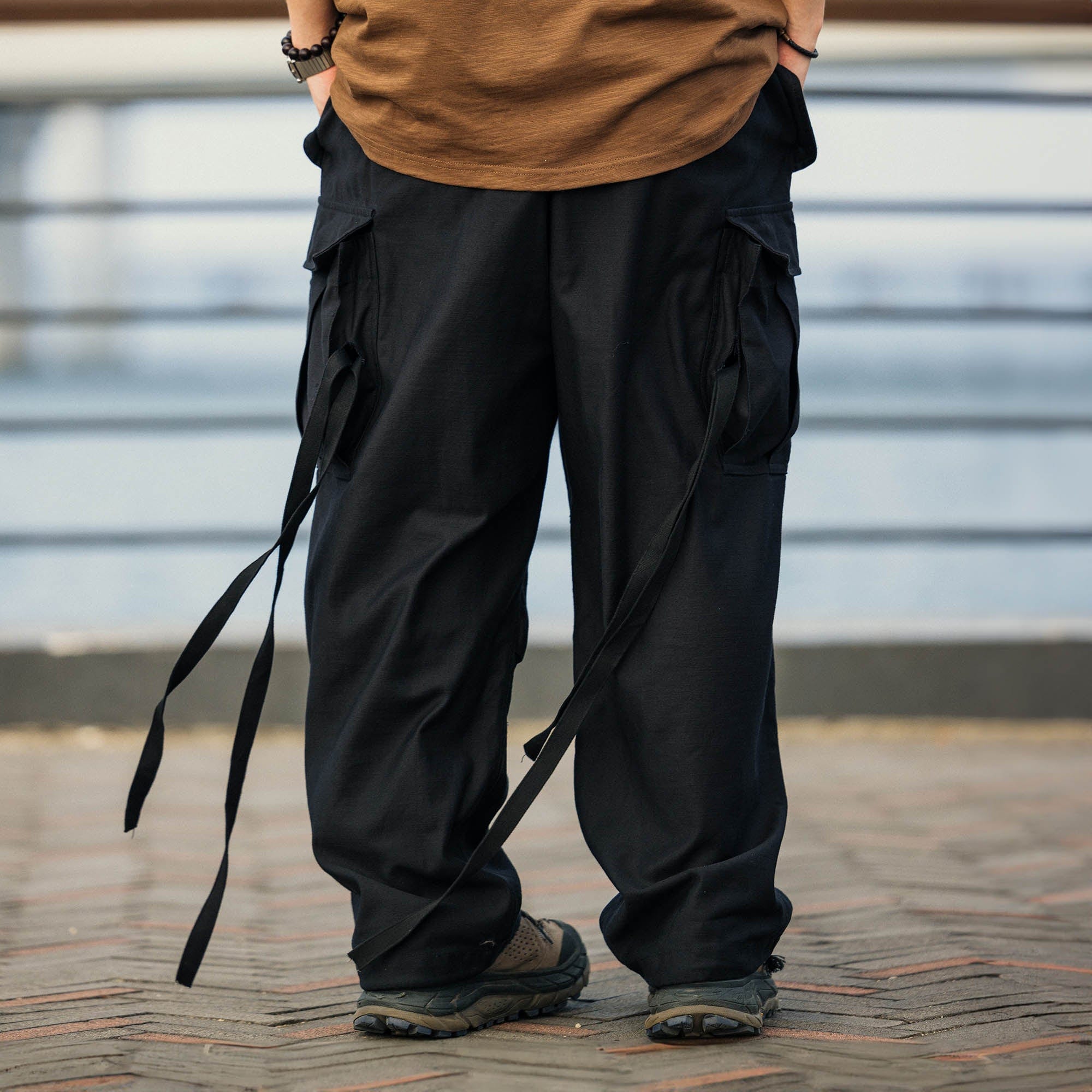 BANANA CLUB Multi-Pocket Strap M51 Cargo Pants-Pants-S-Black-Free Shipping Leatheretro