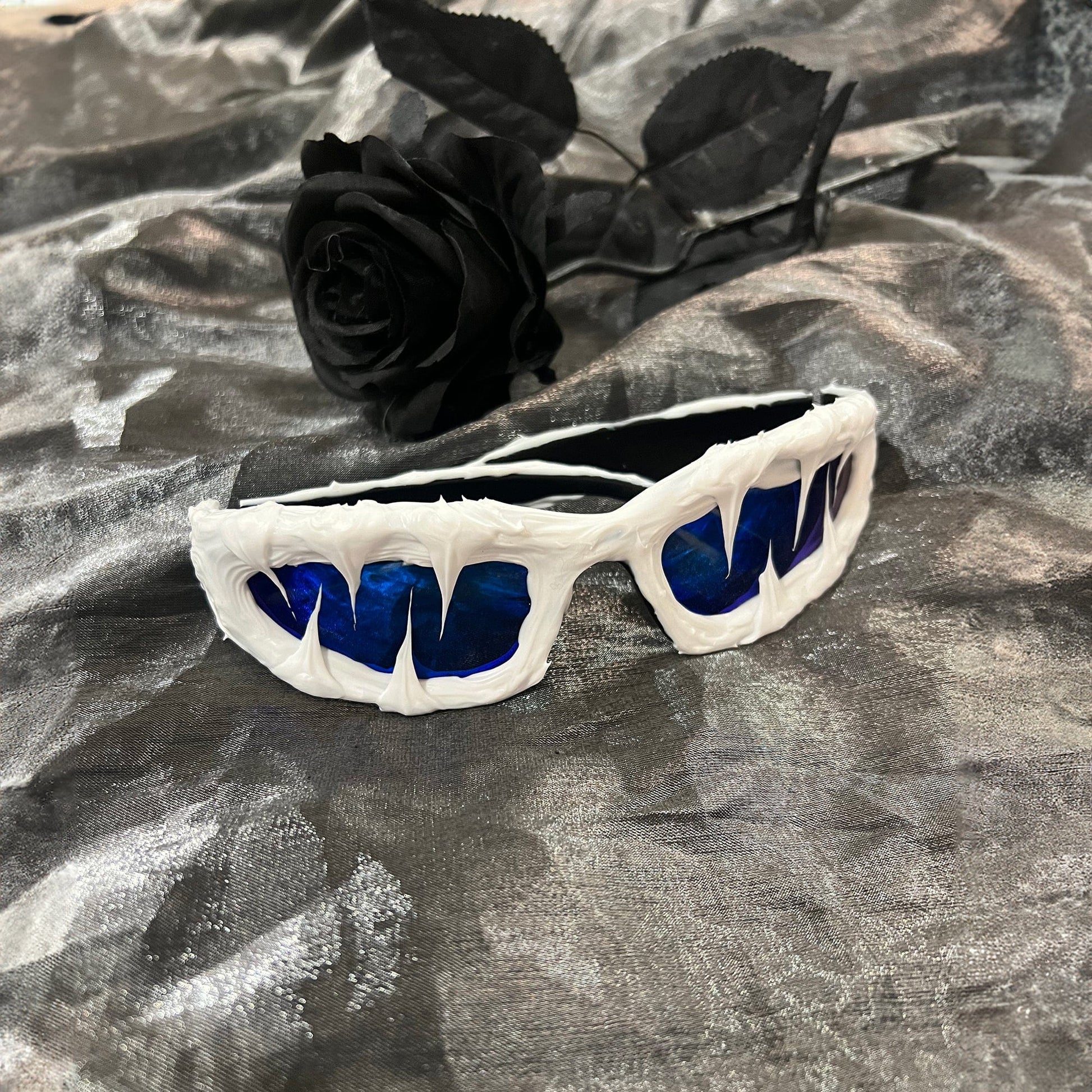 Pi0neeR Ice Melt Dripped Resin Sunglasses Blue-Sunglasses-One size-Free Shipping Leatheretro